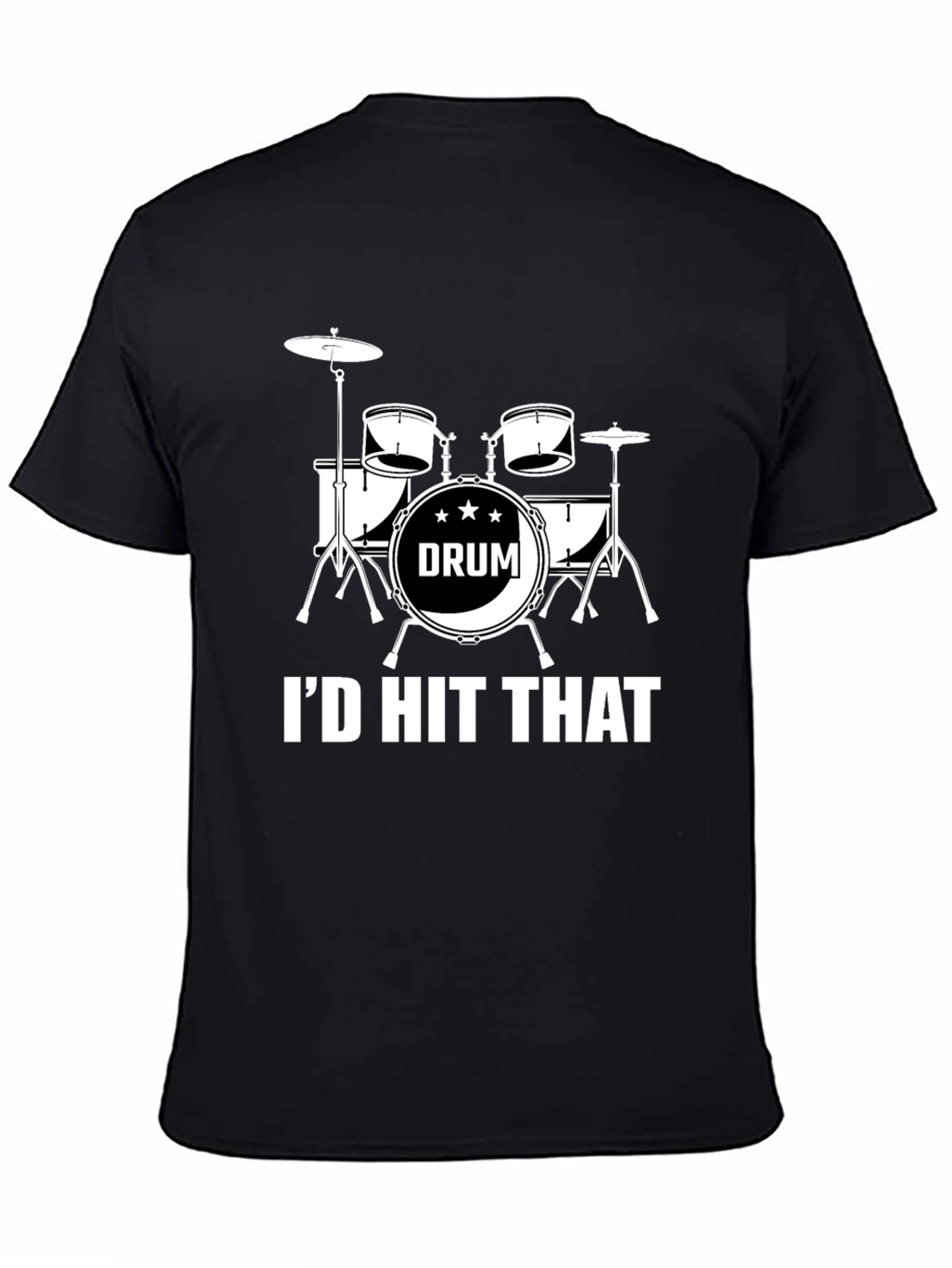 Id Hit That Drum Set Black T-Shirt