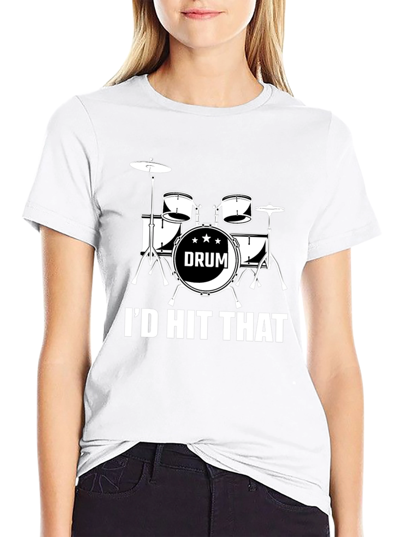 Id Hit That Drum Set Black T-Shirt