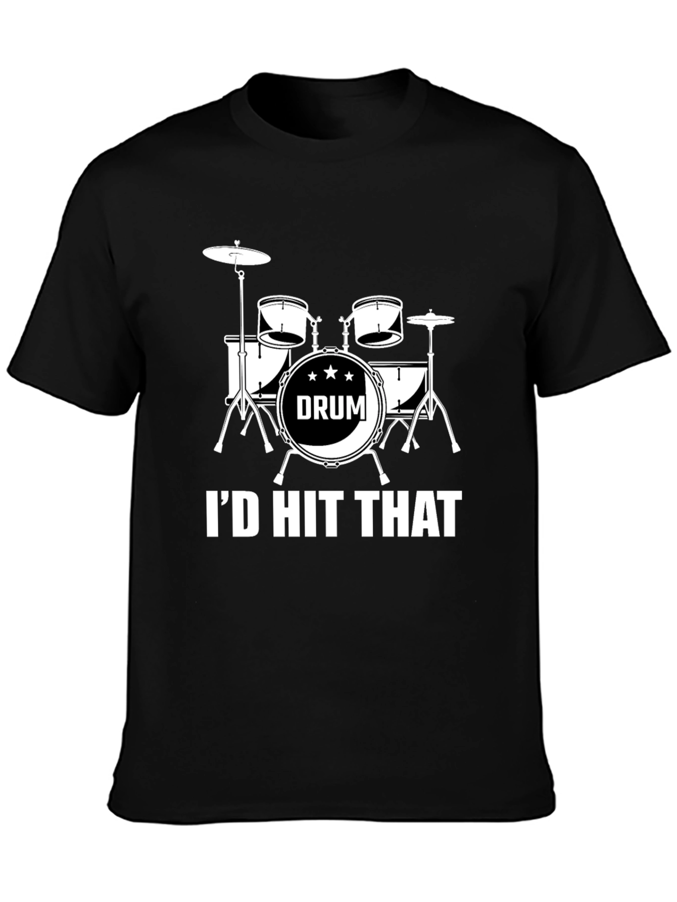 Id Hit That Drum Set Black T-Shirt