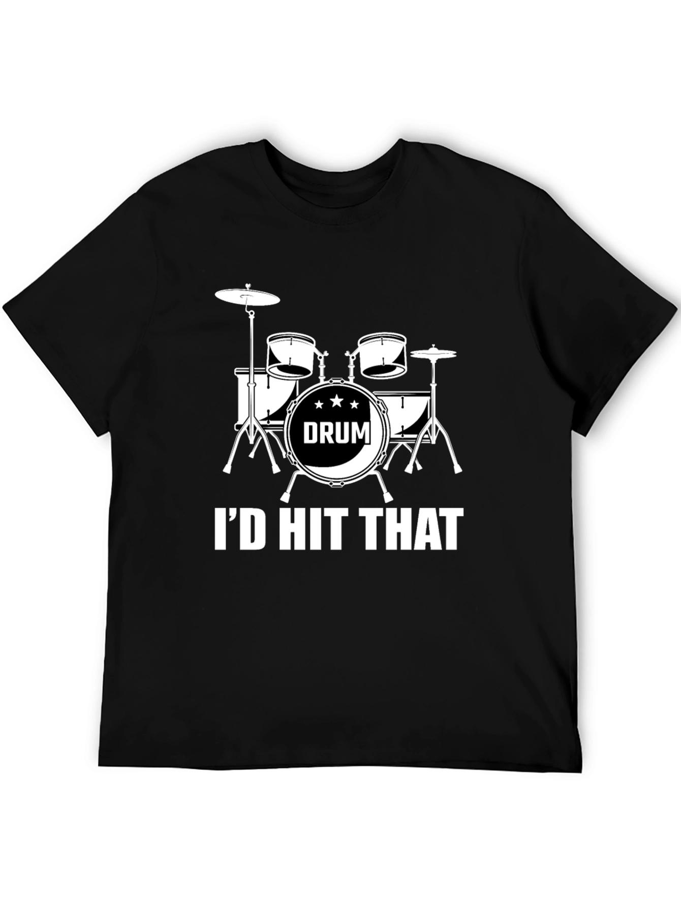 Id Hit That Drum Set Black T-Shirt