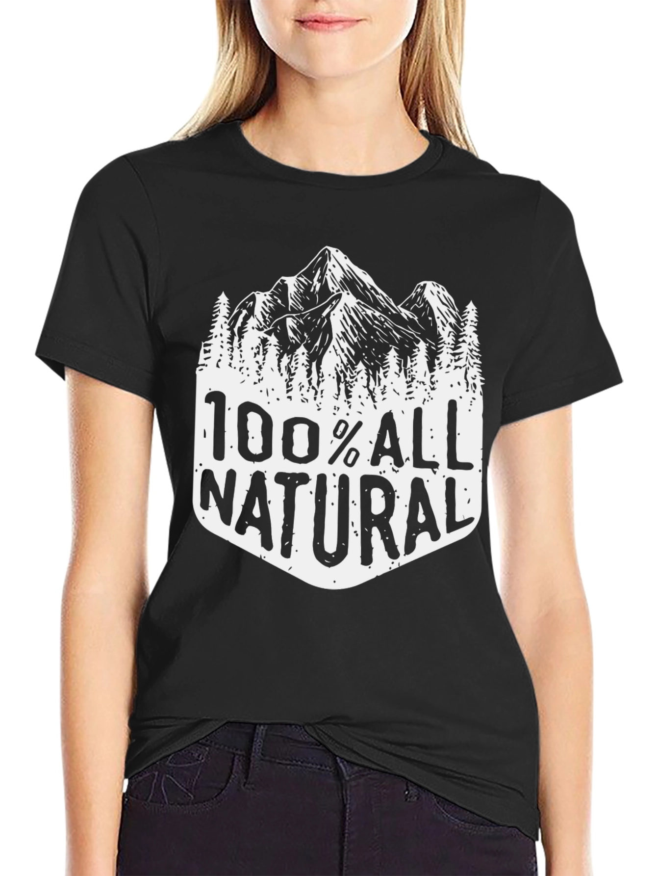 100% All Natural Mountain Graphic Tee