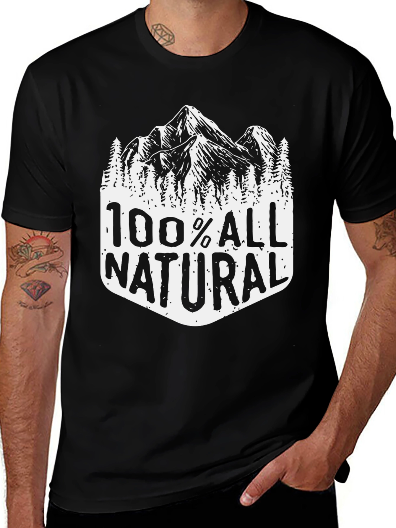 100% All Natural Mountain Graphic Tee