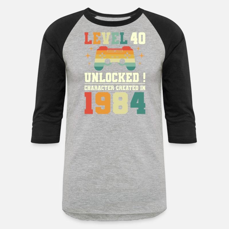 Geek Level 40 Unlocked 1984 40th Birthday Gamer
