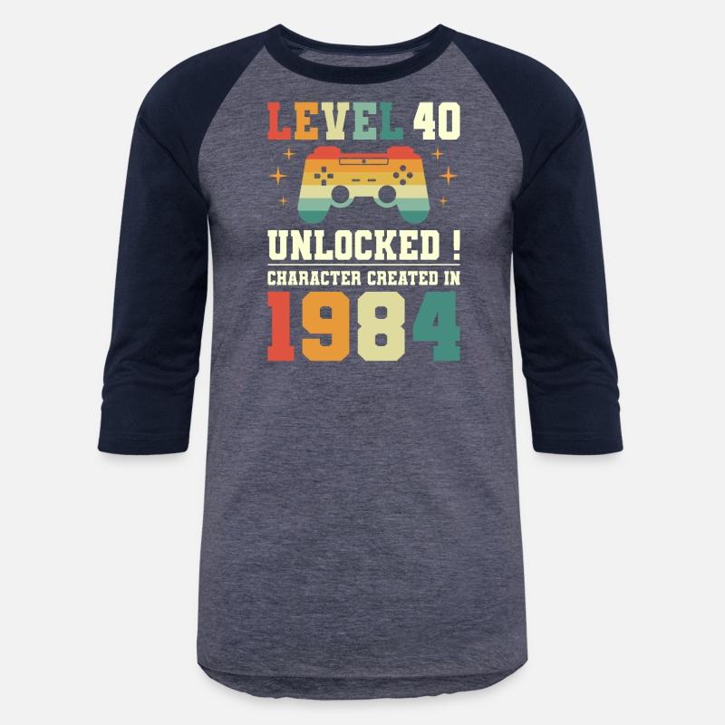 Geek Level 40 Unlocked 1984 40th Birthday Gamer