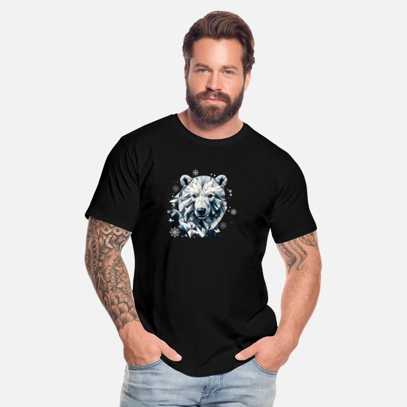 geometric polar bear head - polygon motif