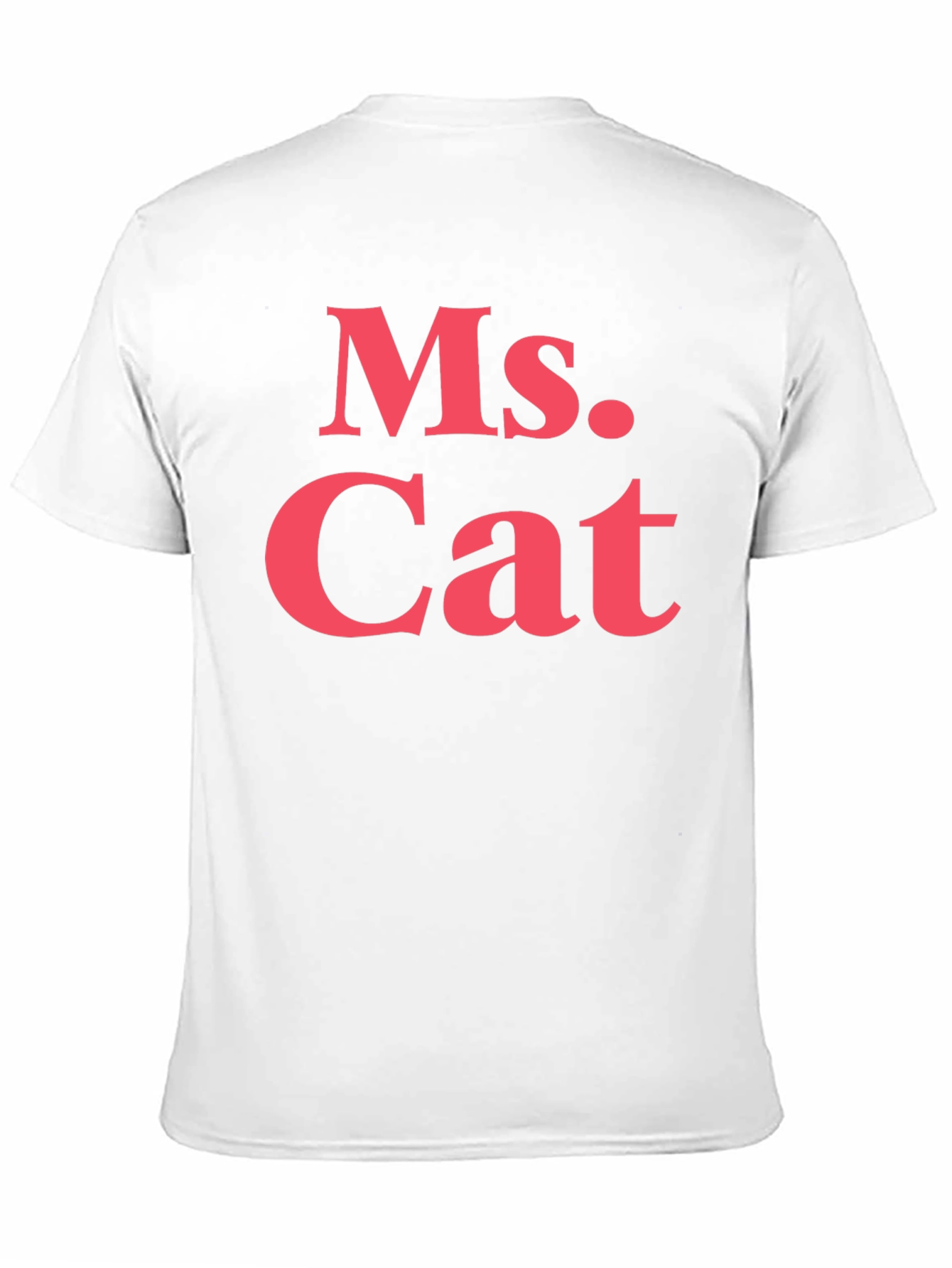 Ms. Cat T-Shirt - Bold Pink Text on Black