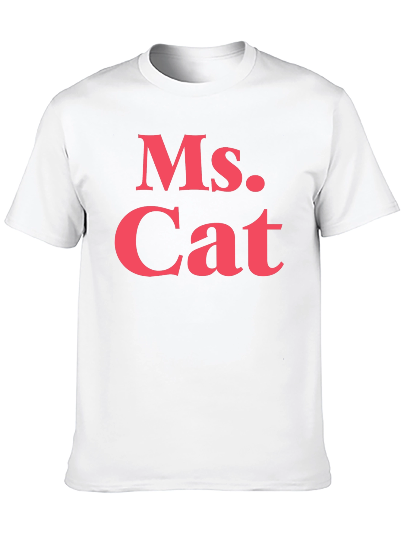 Ms. Cat T-Shirt - Bold Pink Text on Black