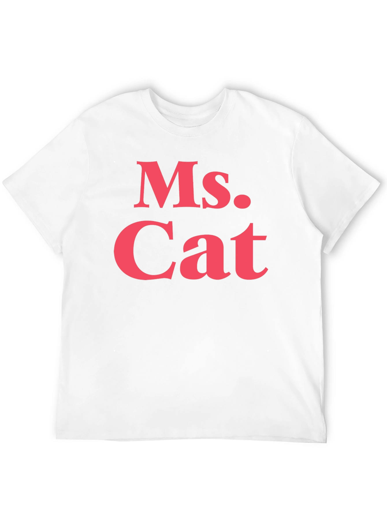 Ms. Cat T-Shirt - Bold Pink Text on Black