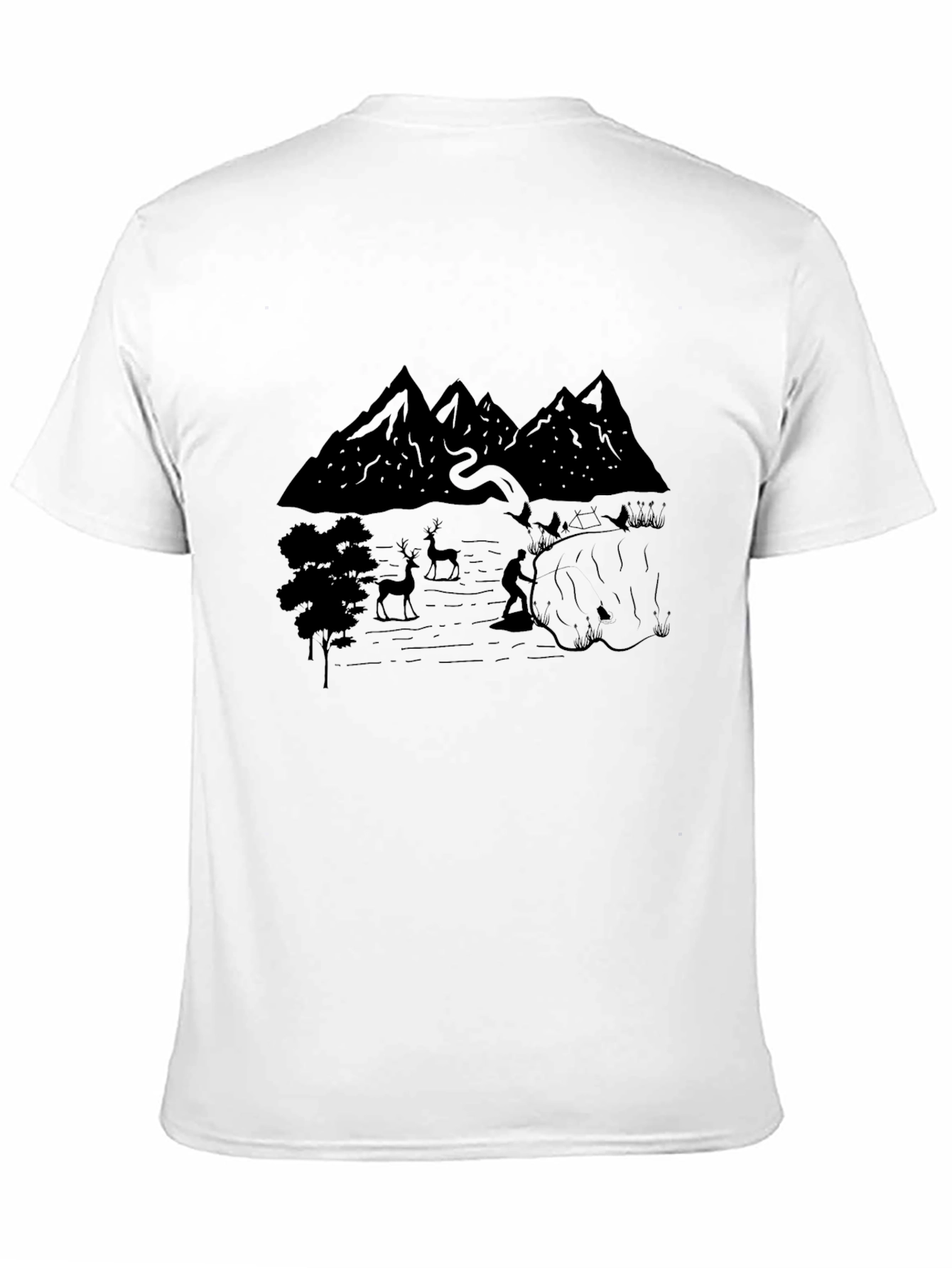 Nature Scene Black Graphic Tee