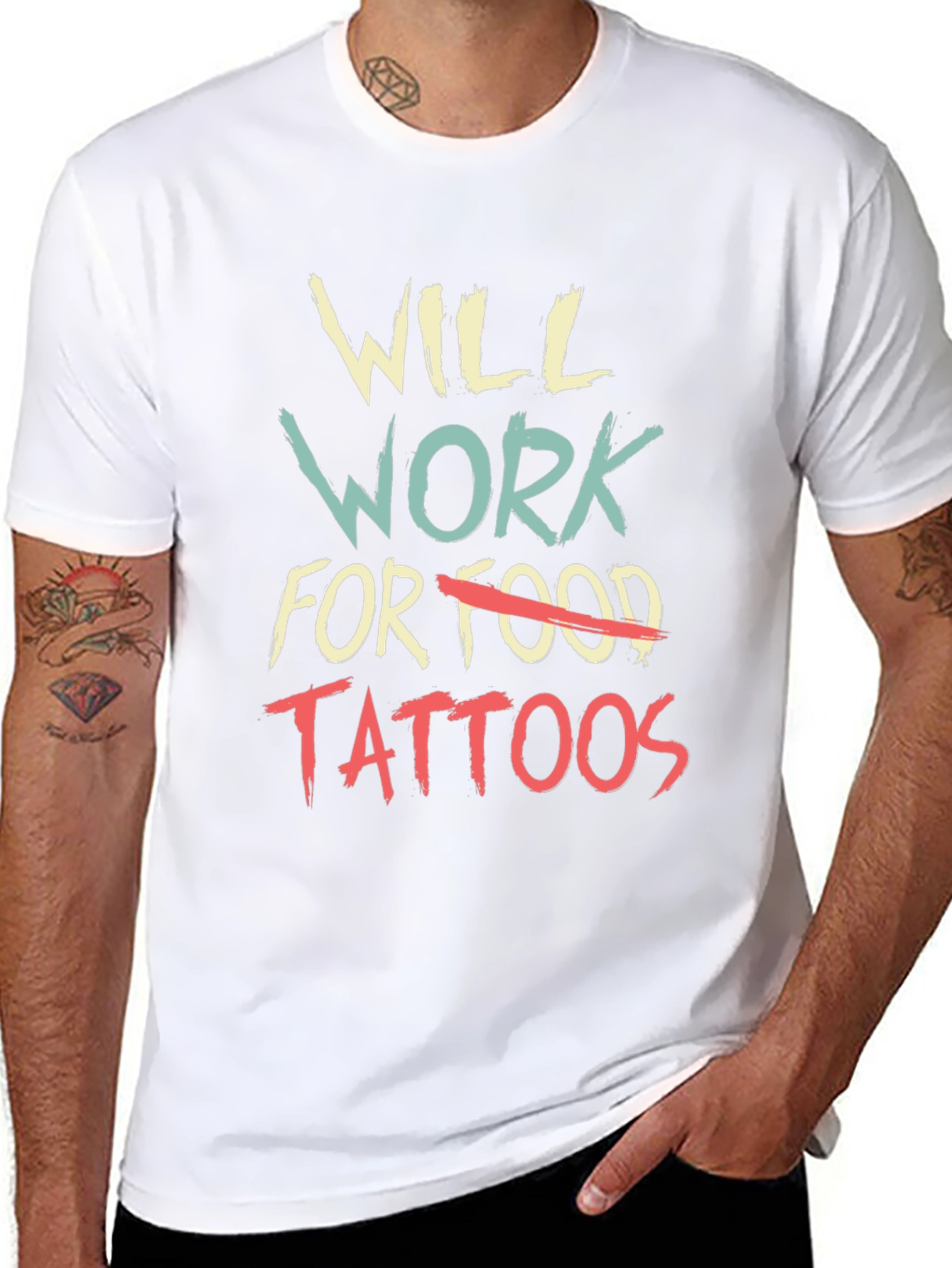 Will Work for Tattoos Graphic Tee