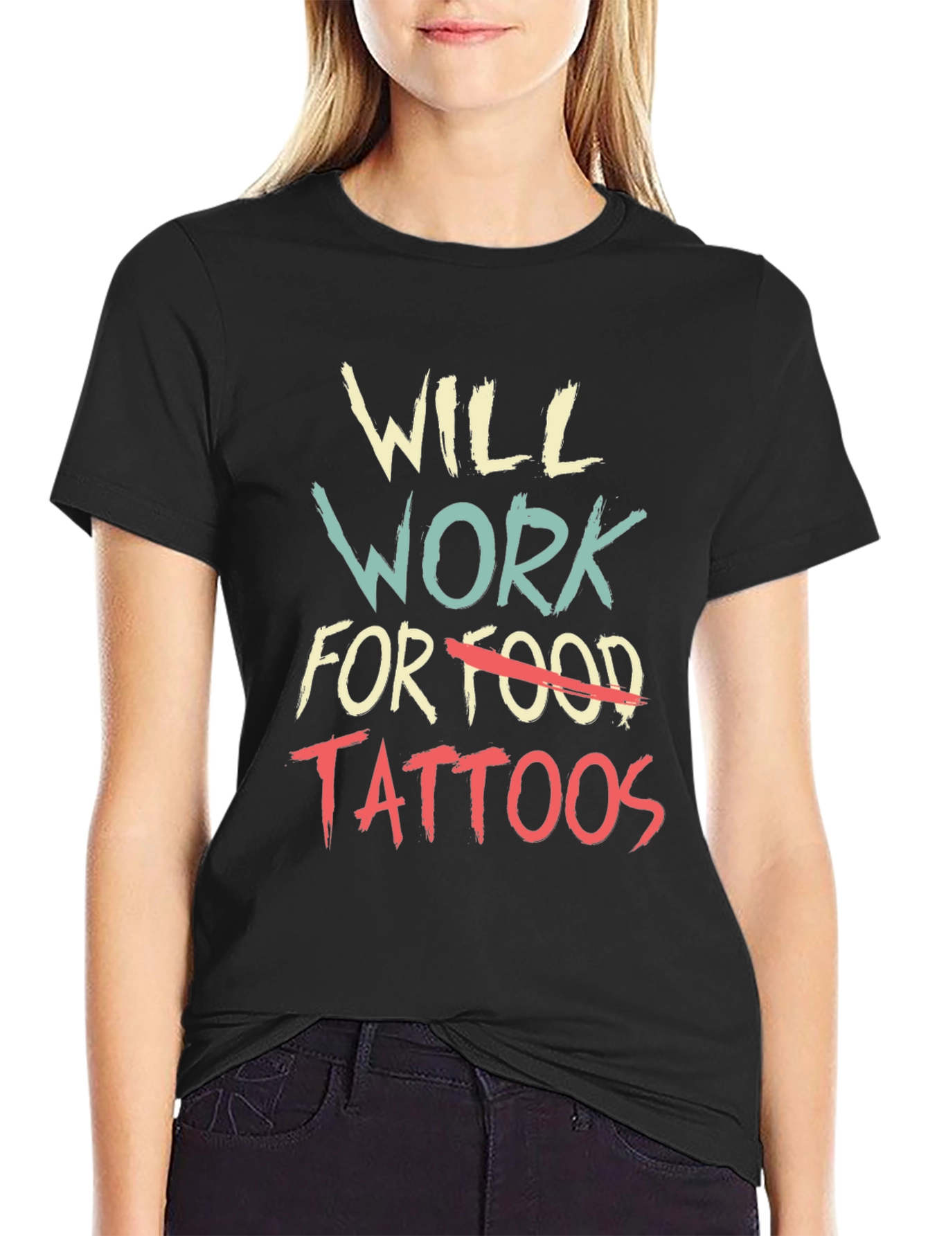 Will Work for Tattoos Graphic Tee