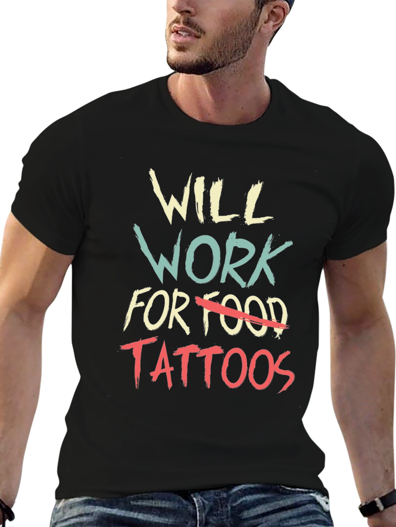 Will Work for Tattoos Graphic Tee