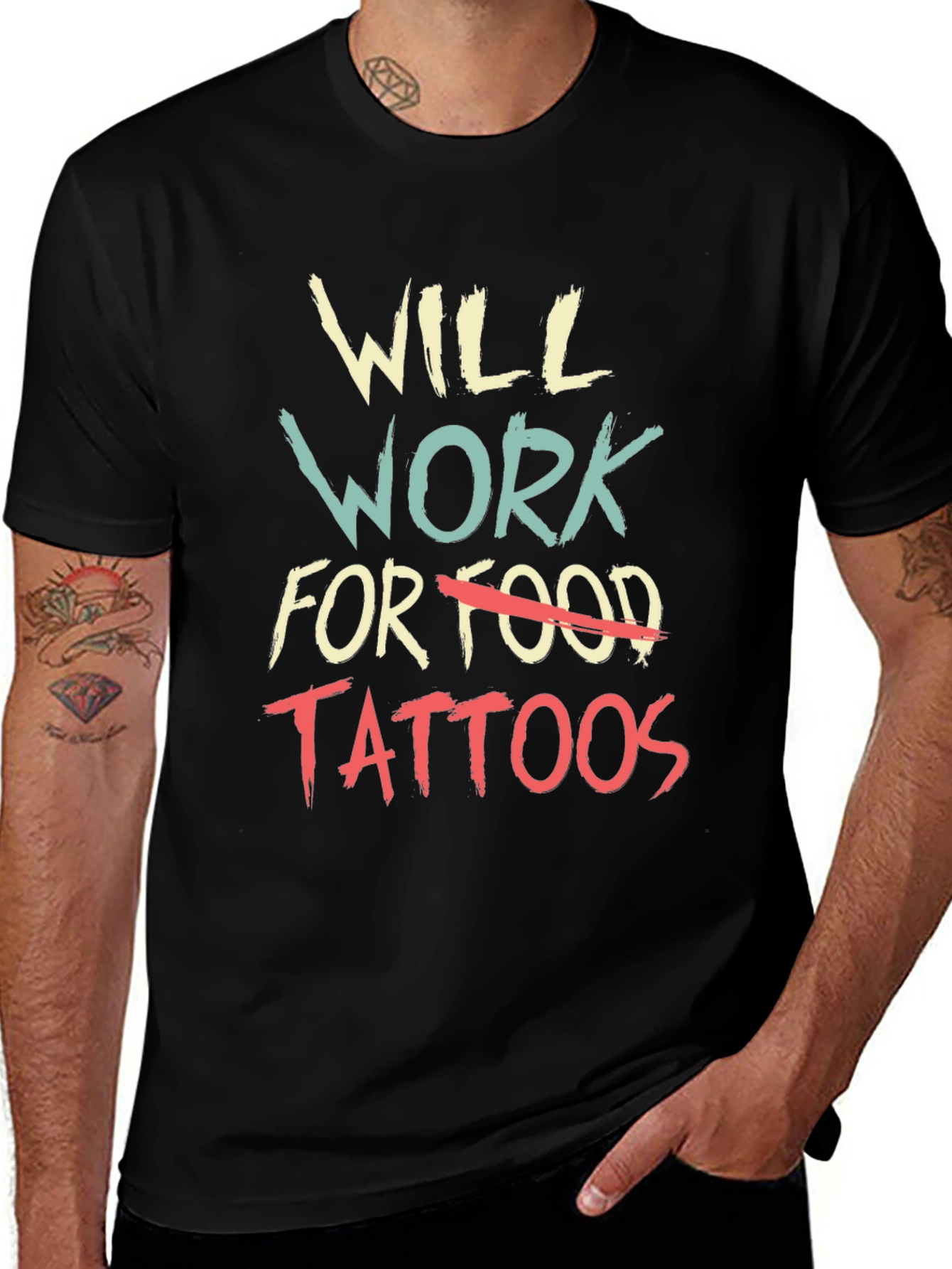 Will Work for Tattoos Graphic Tee