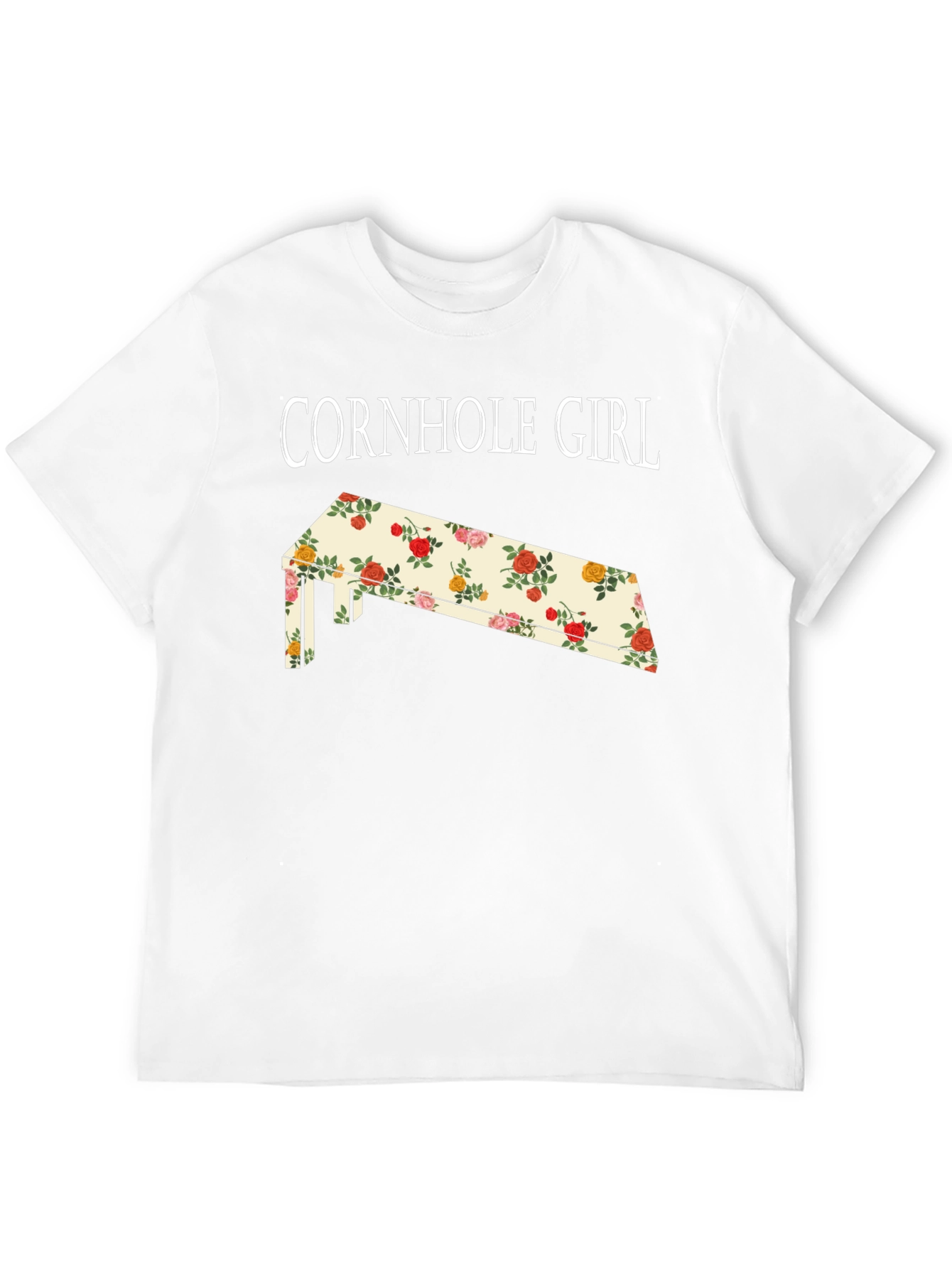 Cornhole Girl Floral Board T-Shirt
