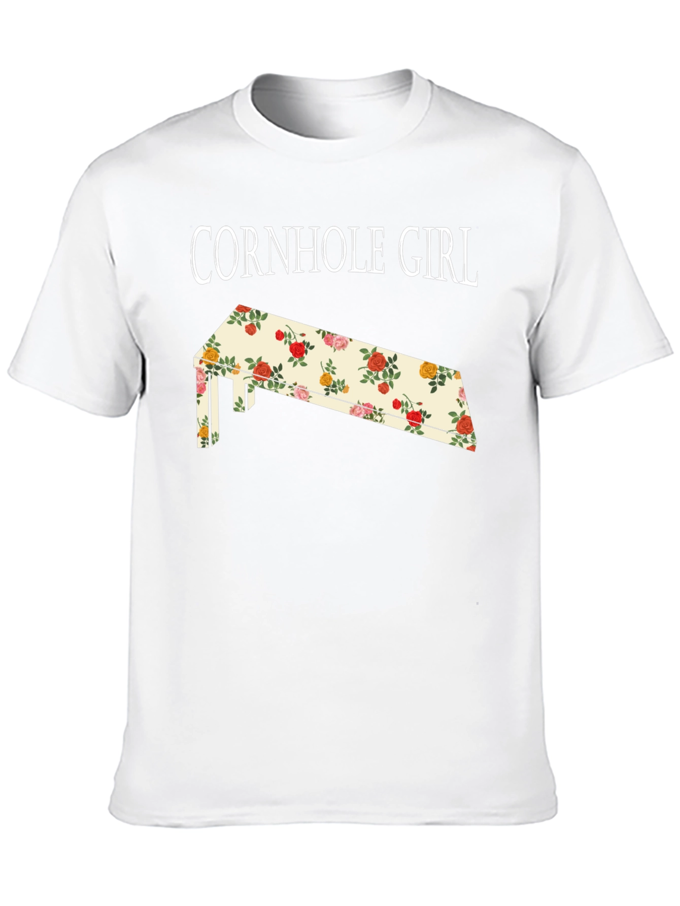 Cornhole Girl Floral Board T-Shirt
