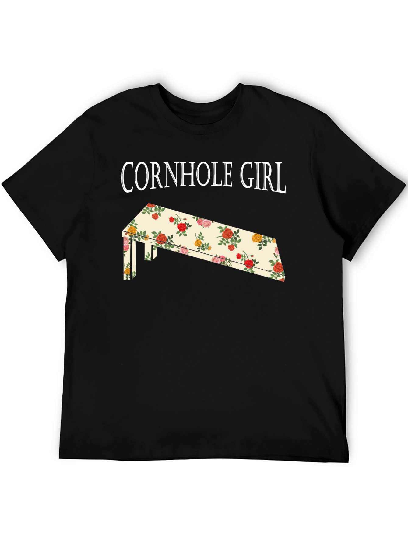 Cornhole Girl Floral Board T-Shirt