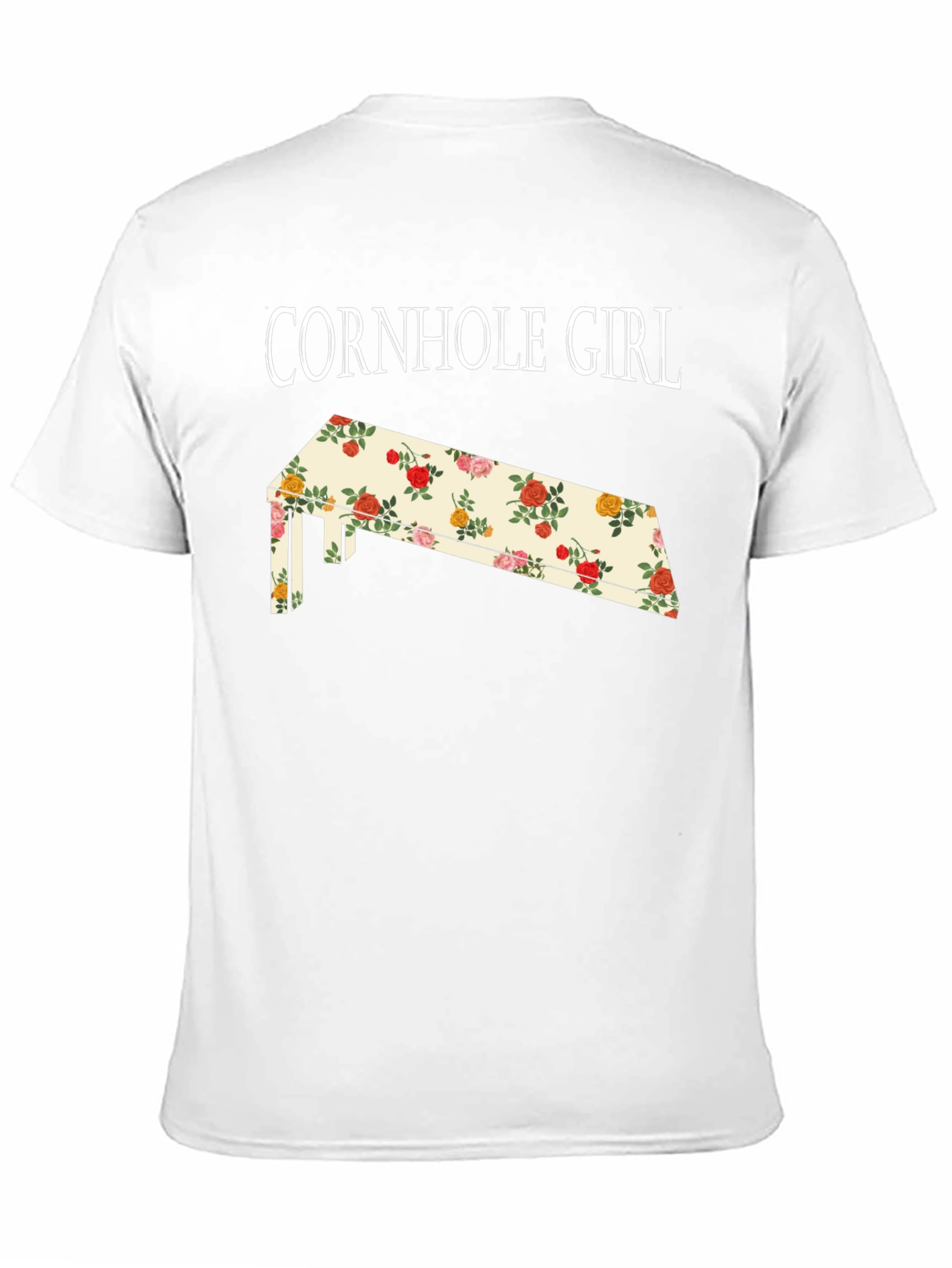 Cornhole Girl Floral Board T-Shirt