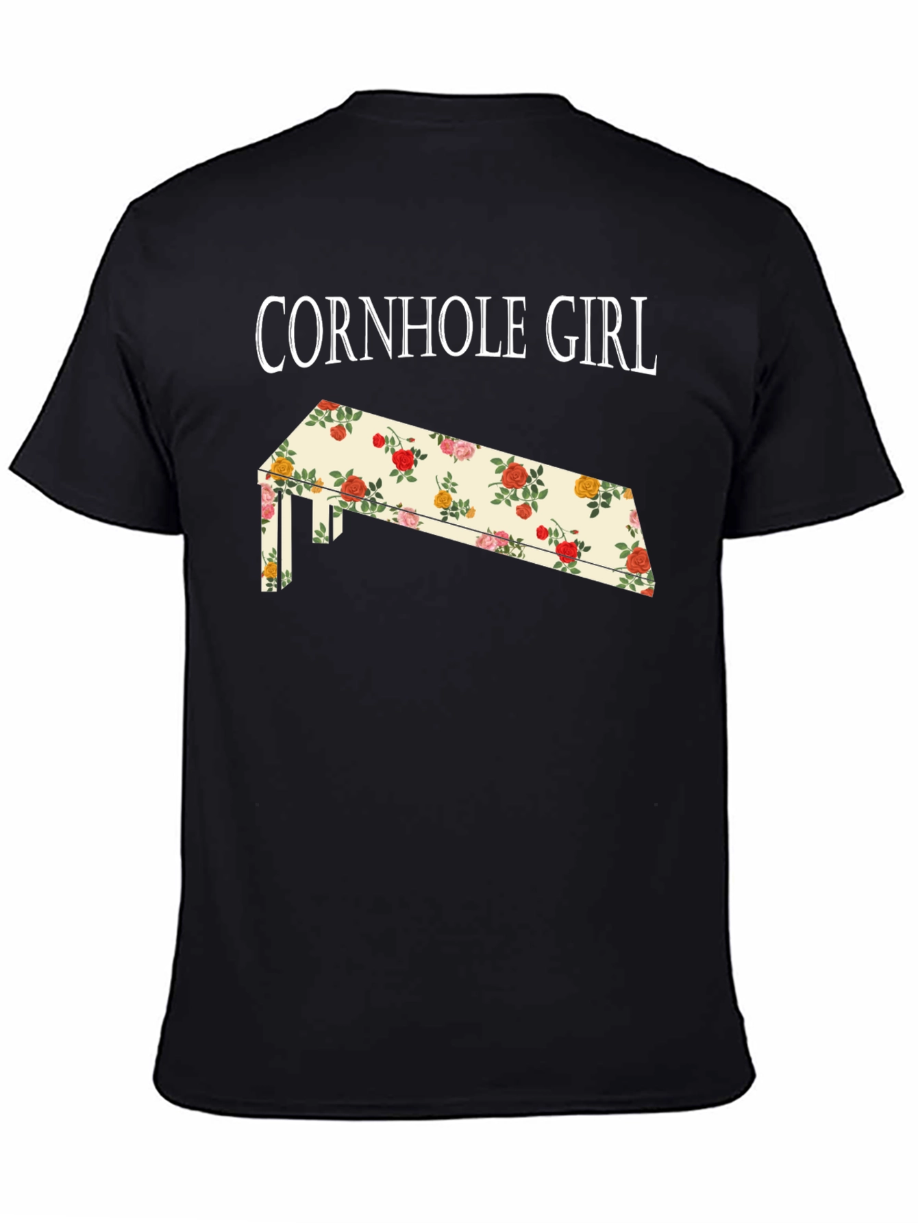 Cornhole Girl Floral Board T-Shirt
