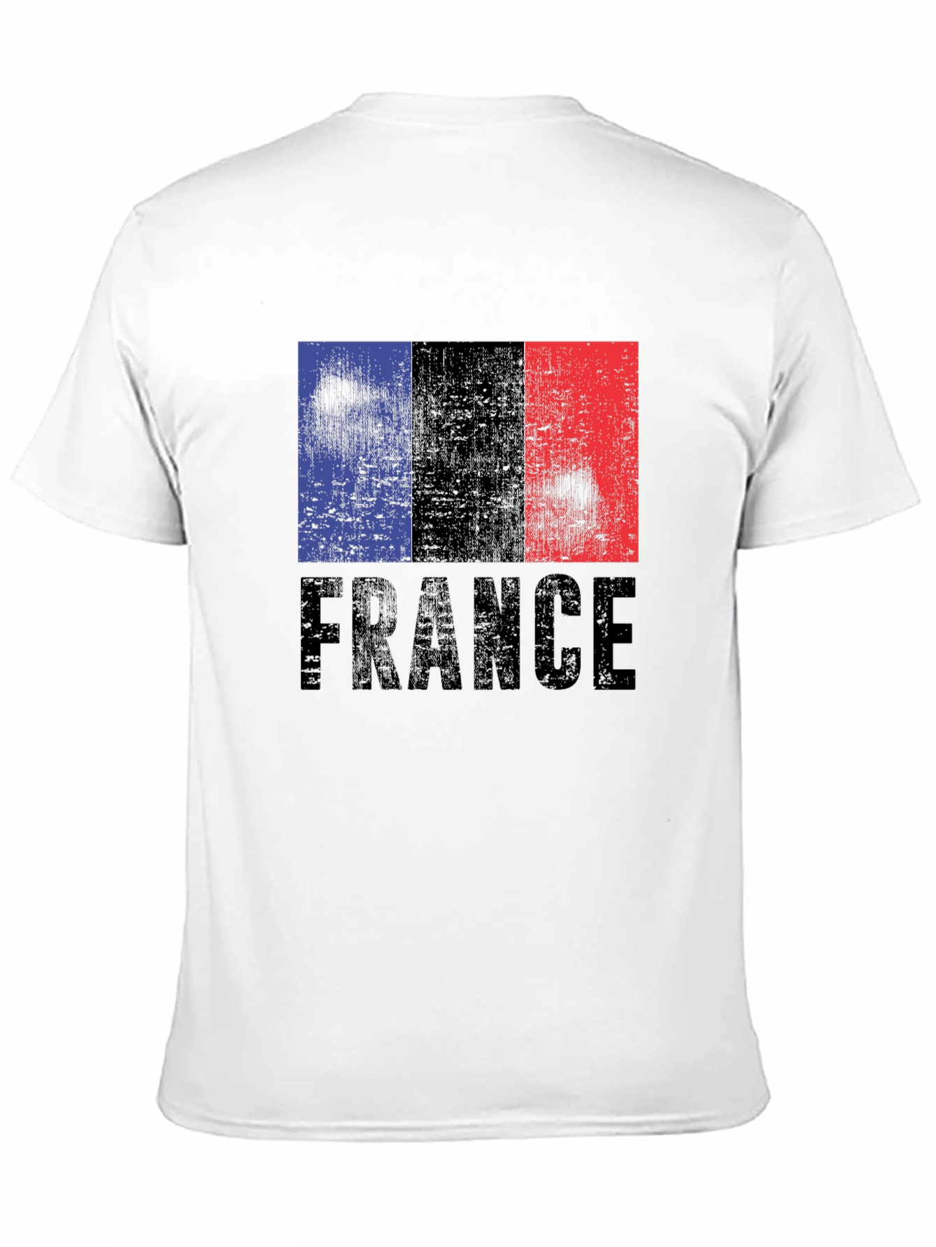 France Flag Graphic Print Black T-Shirt