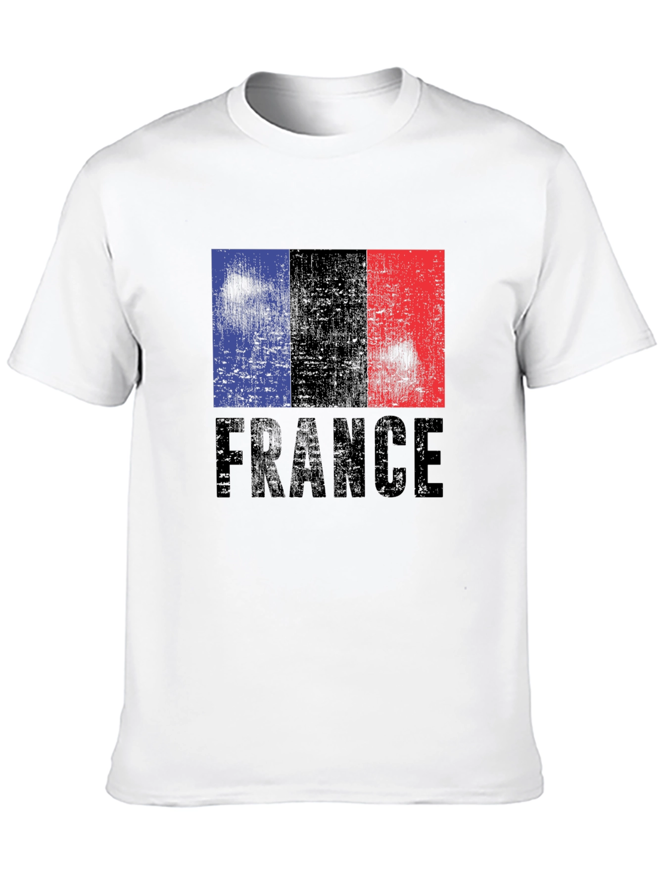 France Flag Graphic Print Black T-Shirt
