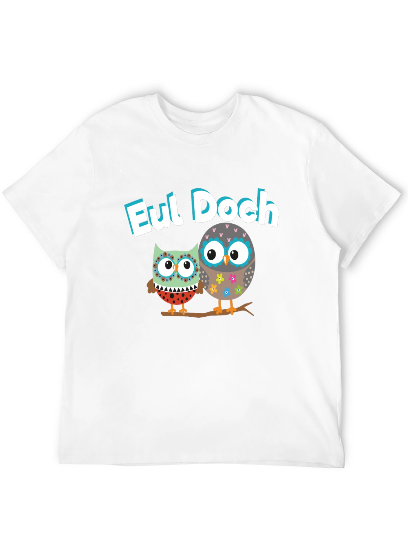 Eul Doch Owl Graphic Tee Black Cotton T-Shirt