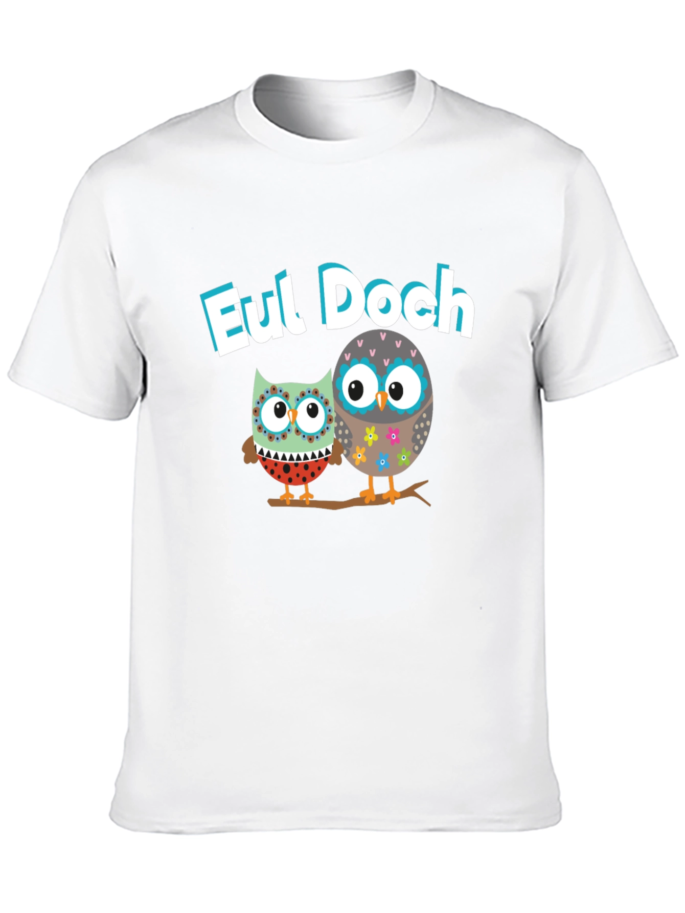 Eul Doch Owl Graphic Tee Black Cotton T-Shirt