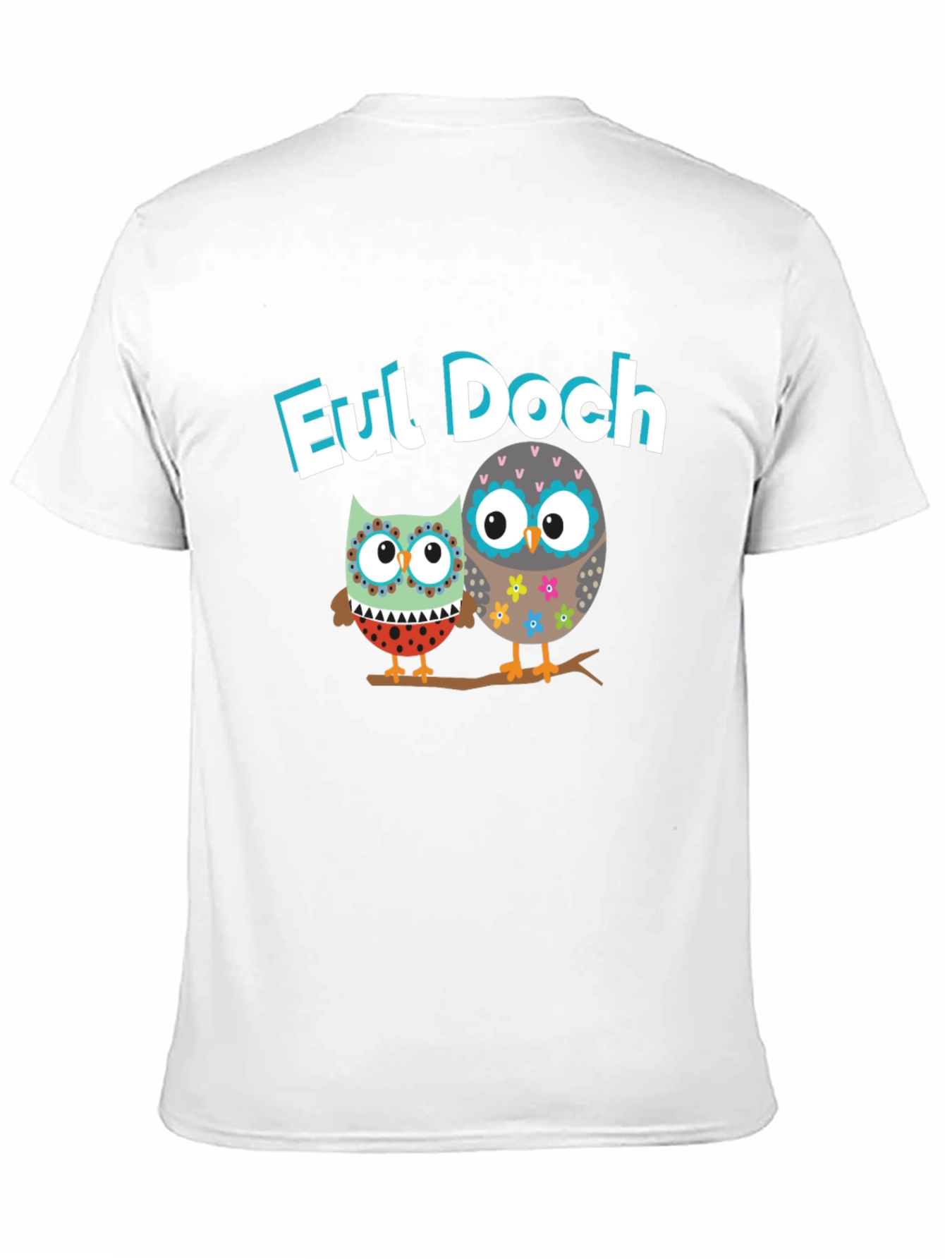 Eul Doch Owl Graphic Tee Black Cotton T-Shirt