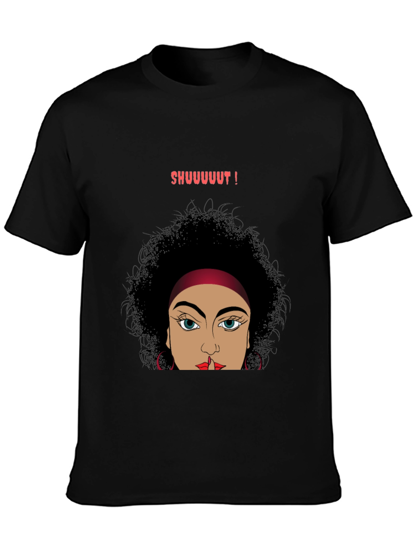 Shush Graphic Tee - Stylish Unisex Black T-Shirt
