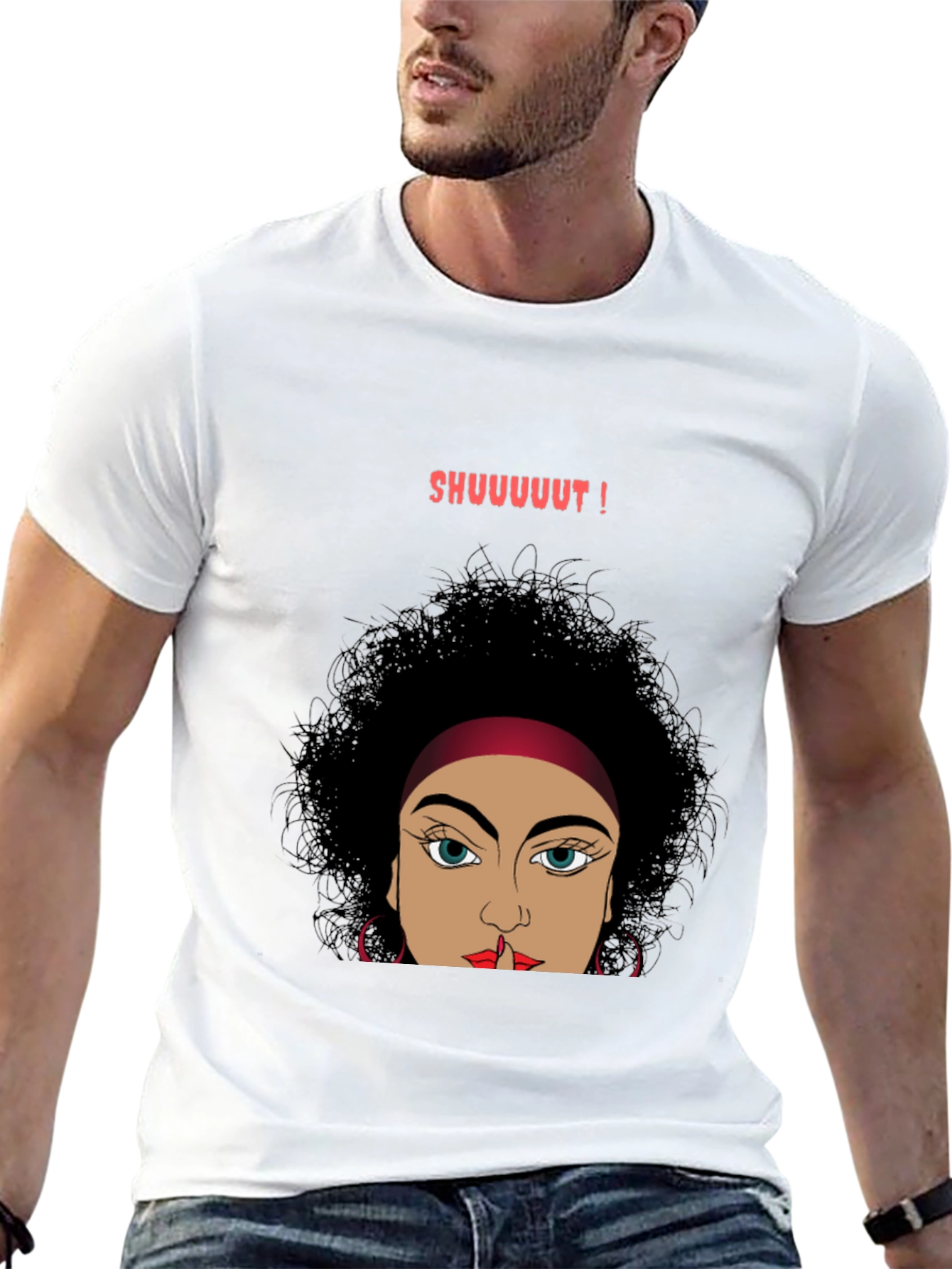 Shush Graphic Tee - Stylish Unisex Black T-Shirt