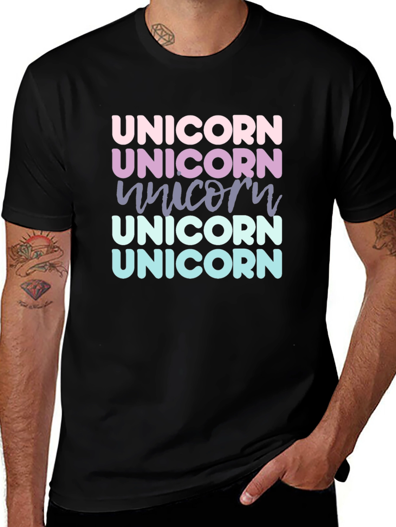 Unicorn Rainbow Text T-Shirt