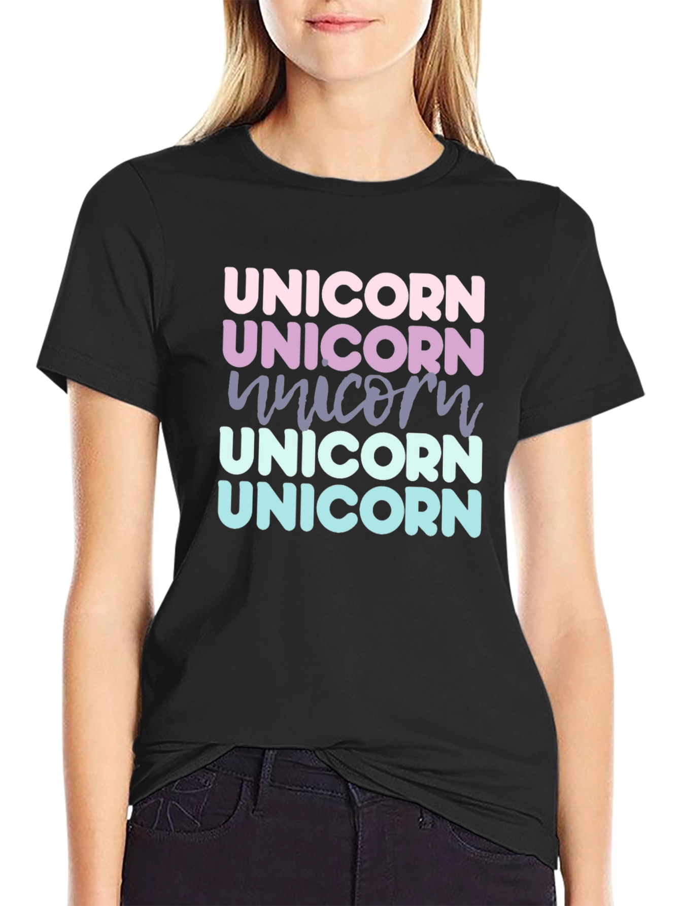 Unicorn Rainbow Text T-Shirt