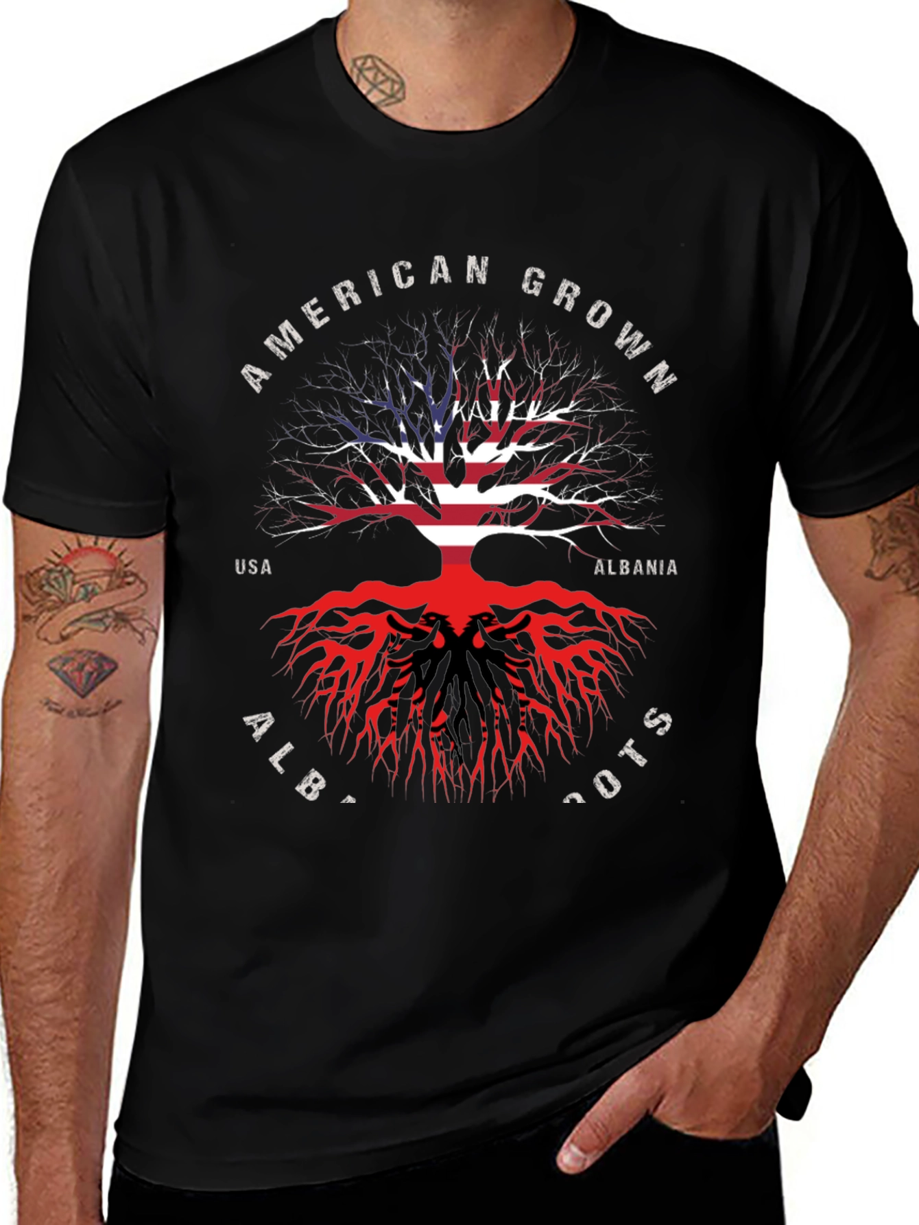 American Grown Albanian Roots T-Shirt