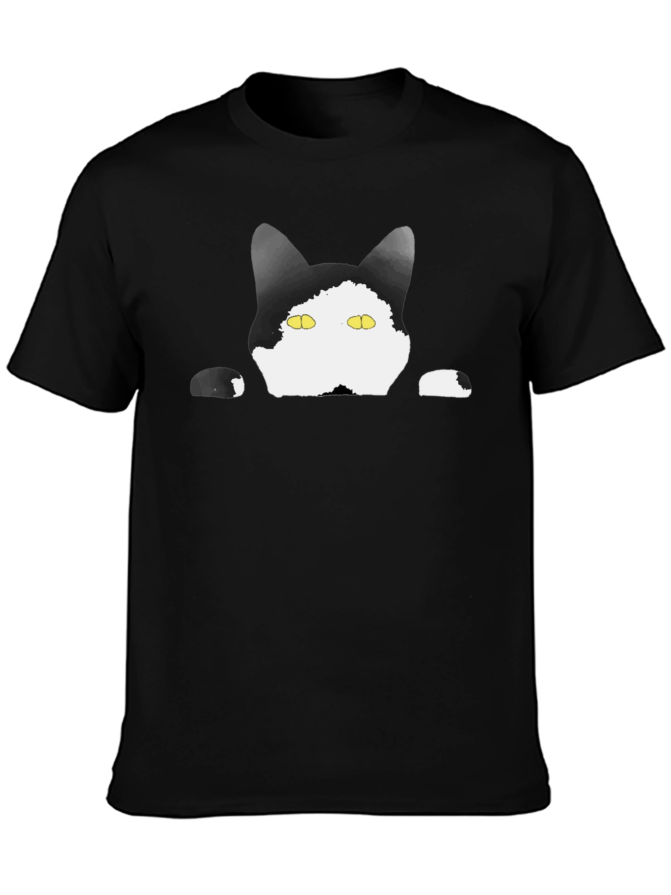 Peek-a-Boo Cat Graphic Tee - Black T-Shirt
