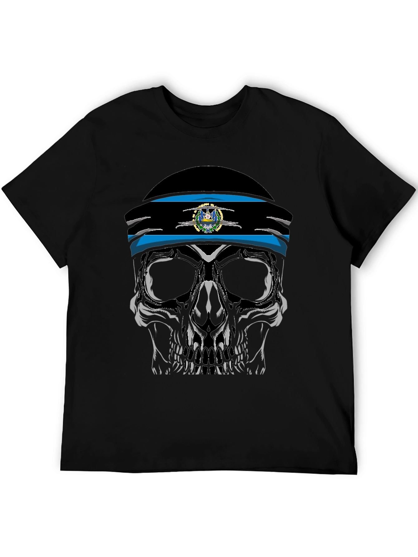 Skull Headband Graphic Tee - Black