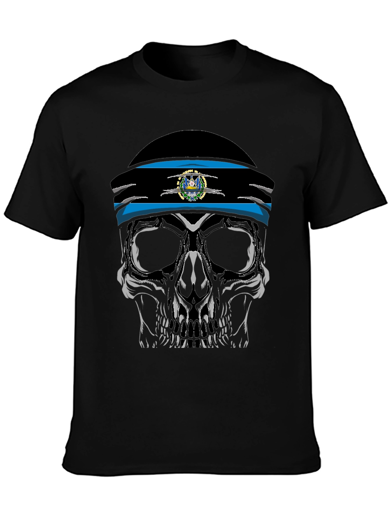 Skull Headband Graphic Tee - Black