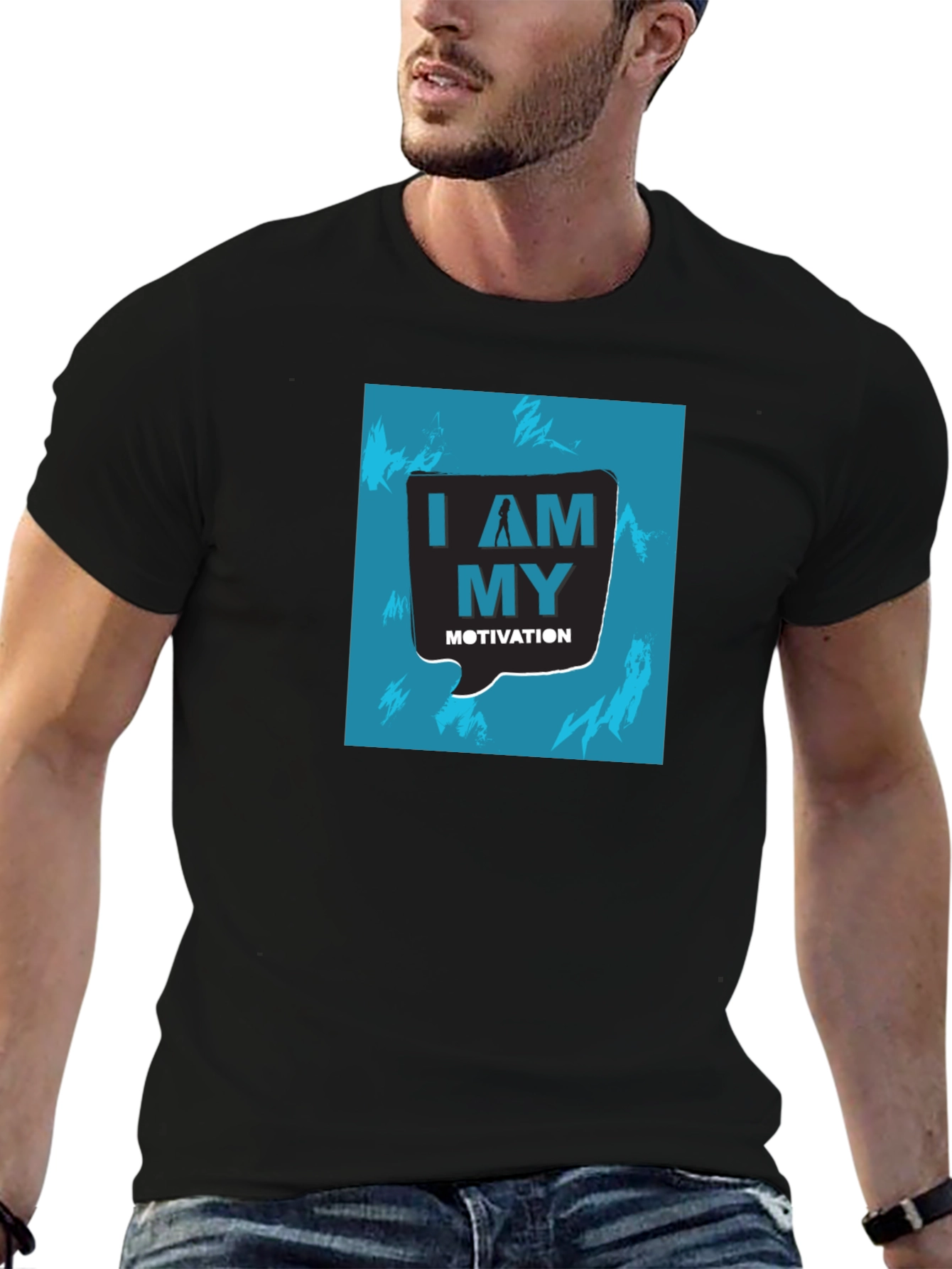 Motivational Black T-Shirt - I AM MY MOTIVATION
