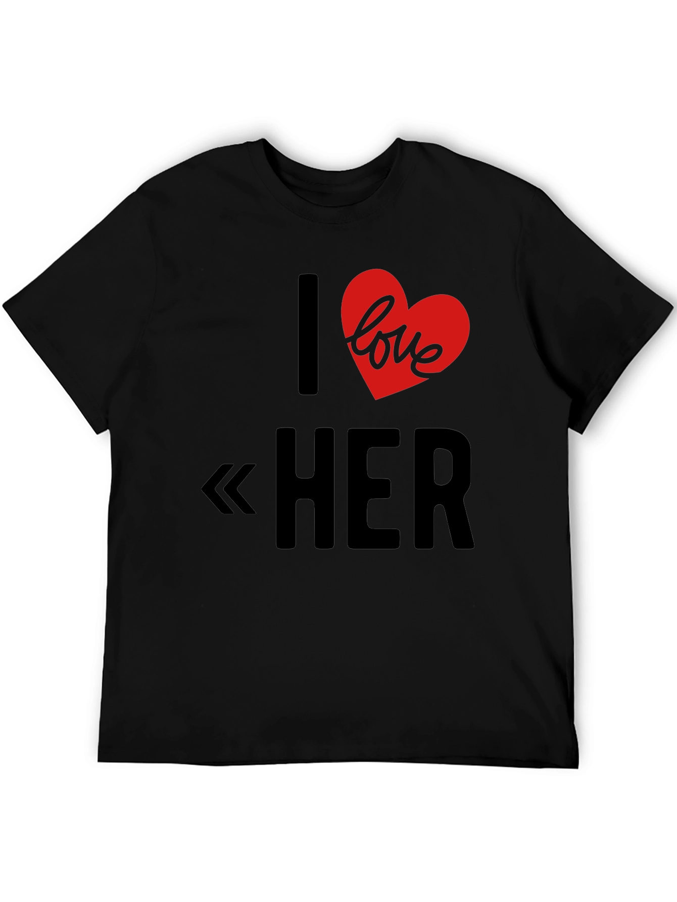 I Love Her Graphic Tee - Black