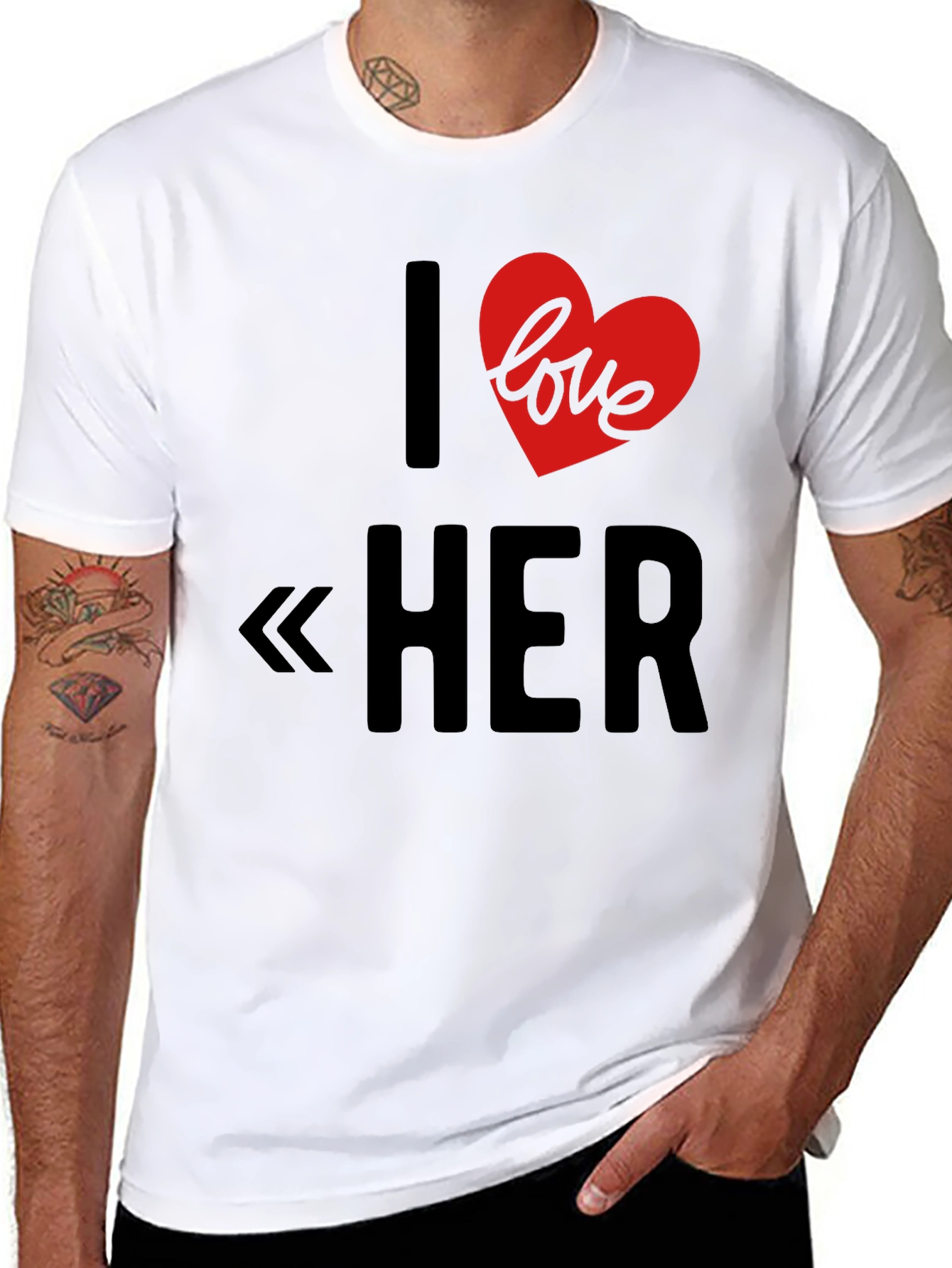 I Love Her Graphic Tee - Black