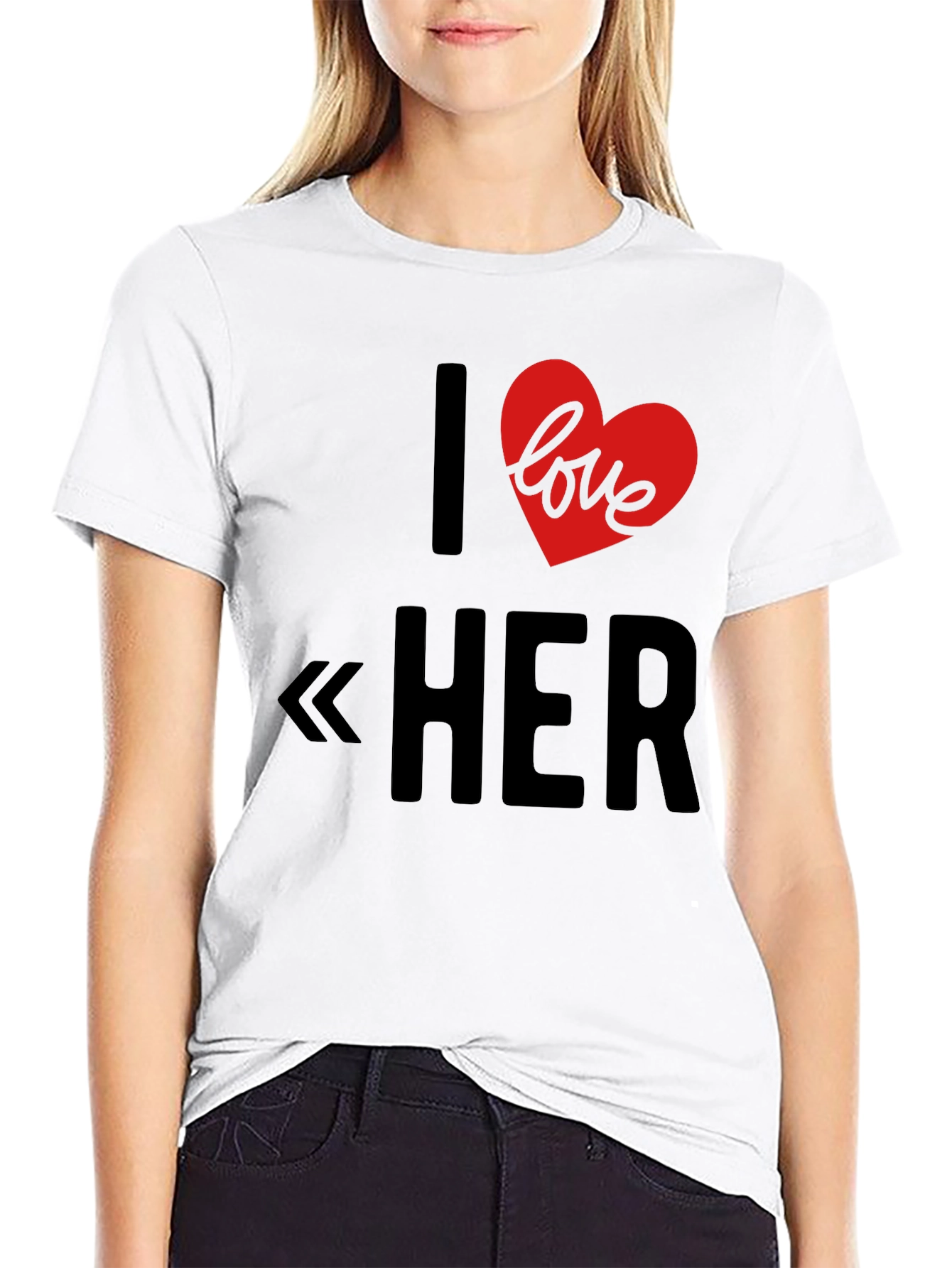 I Love Her Graphic Tee - Black