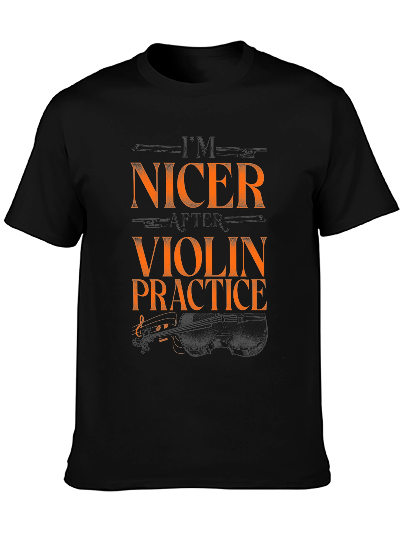 Nicer Violin Practice Black Graphic Tee