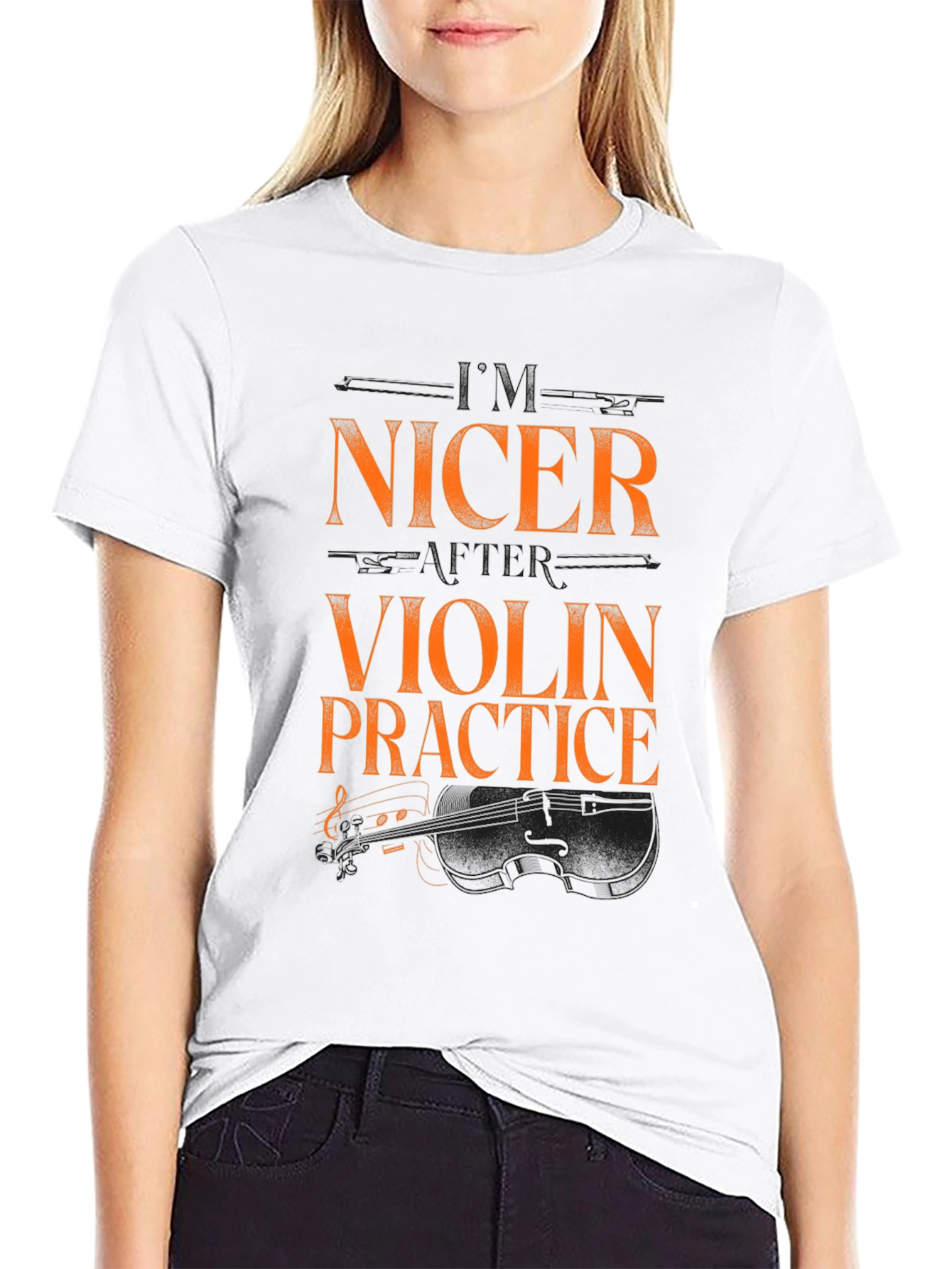 Nicer Violin Practice Black Graphic Tee