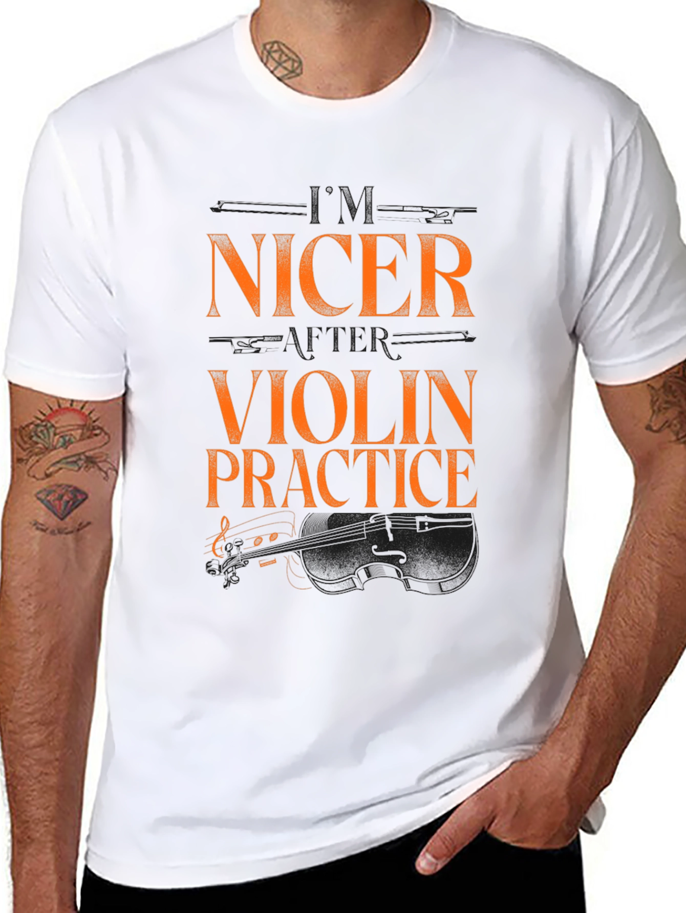 Nicer Violin Practice Black Graphic Tee