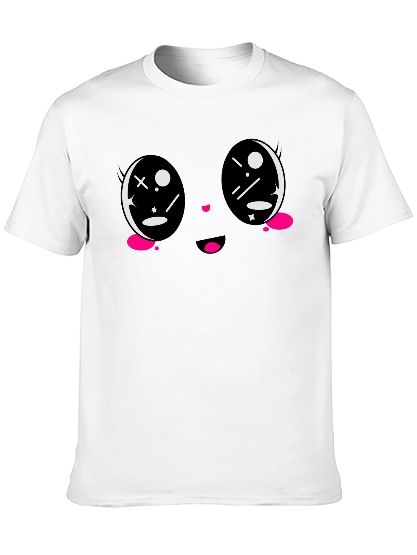 Kawaii Face Black T-Shirt - Anime Style