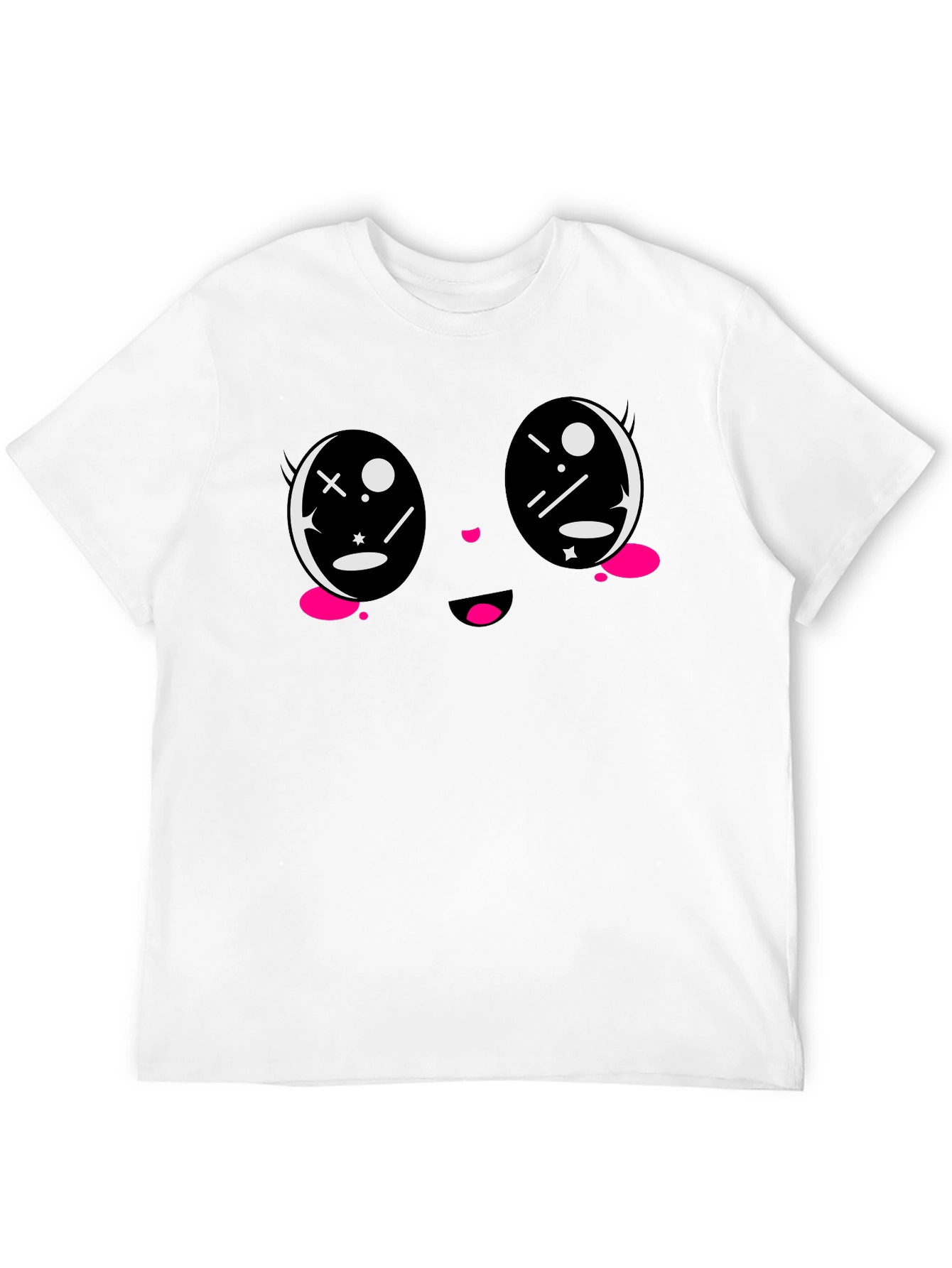Kawaii Face Black T-Shirt - Anime Style