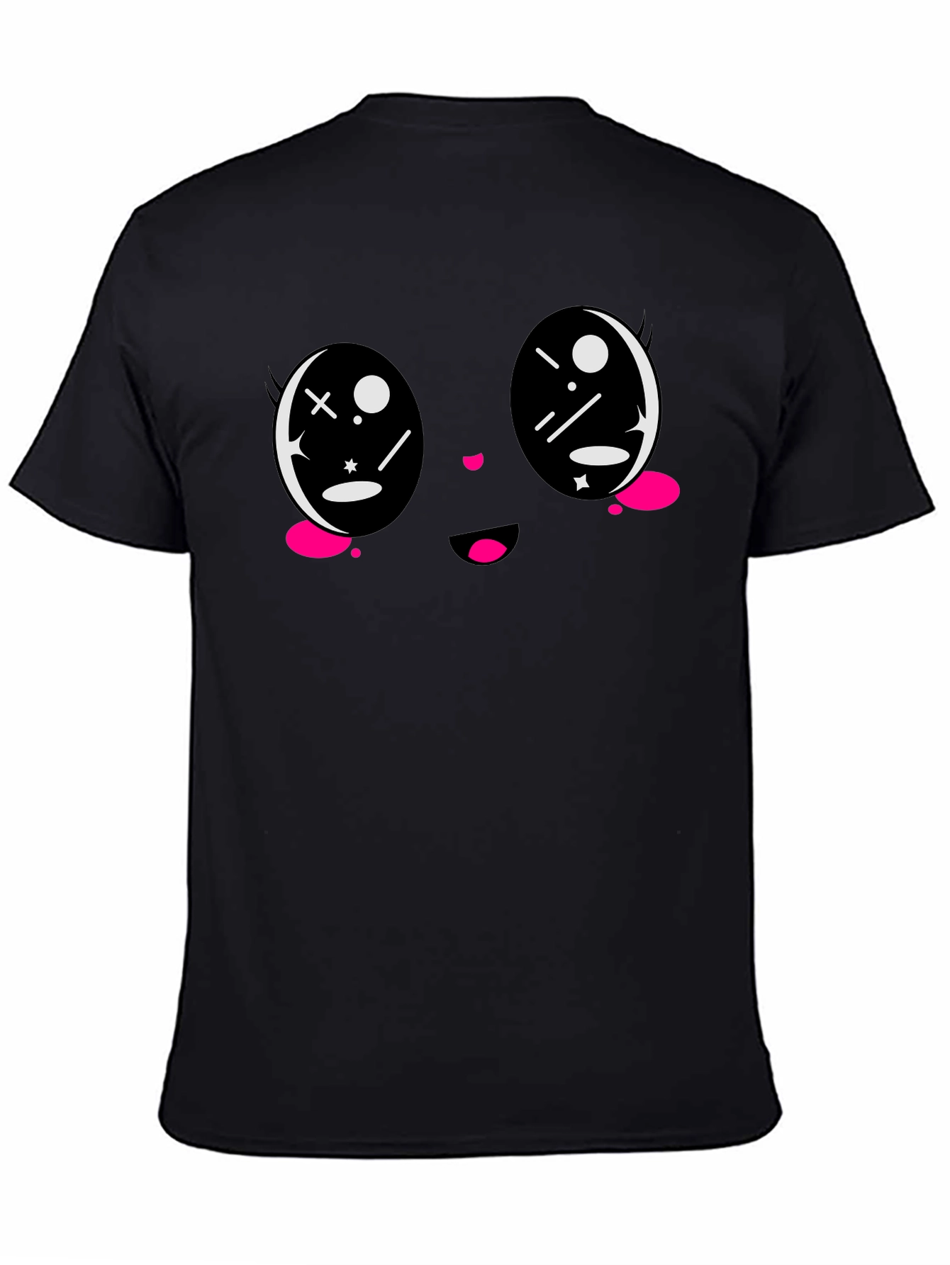 Kawaii Face Black T-Shirt - Anime Style