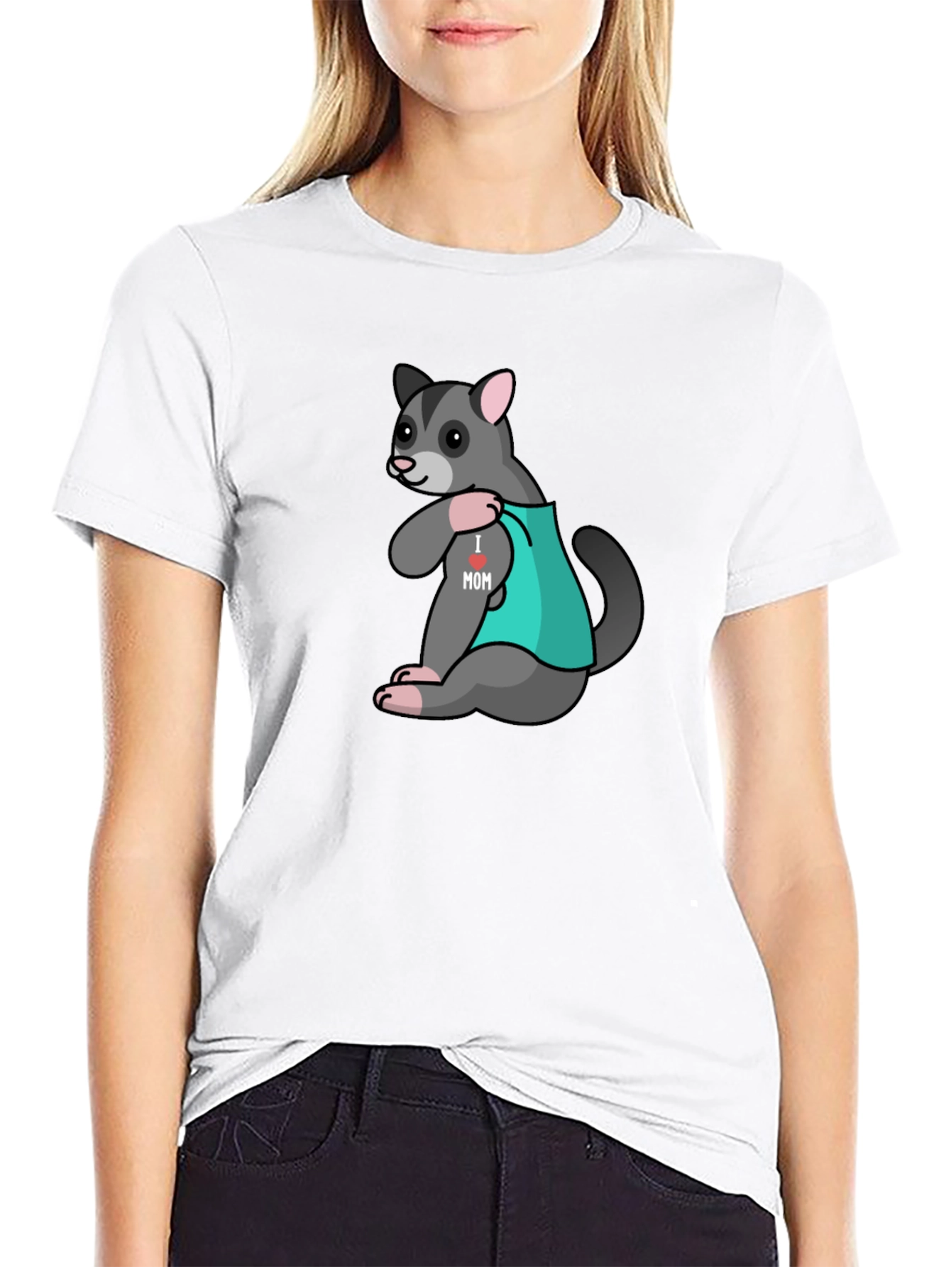 I Love Mom Opossum Tee - Cute Animal T-Shirt