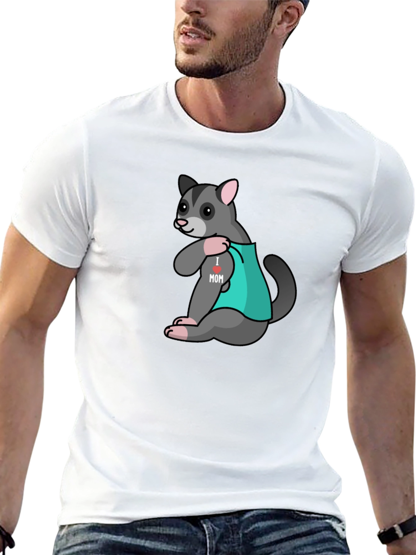 I Love Mom Opossum Tee - Cute Animal T-Shirt