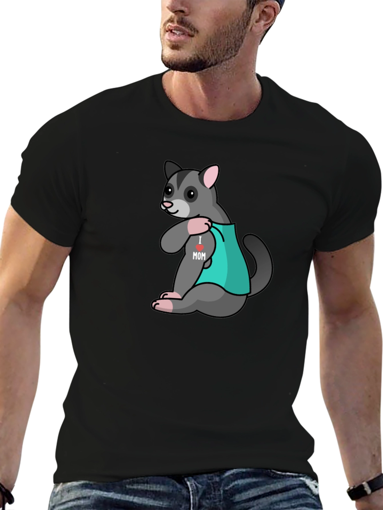 I Love Mom Opossum Tee - Cute Animal T-Shirt