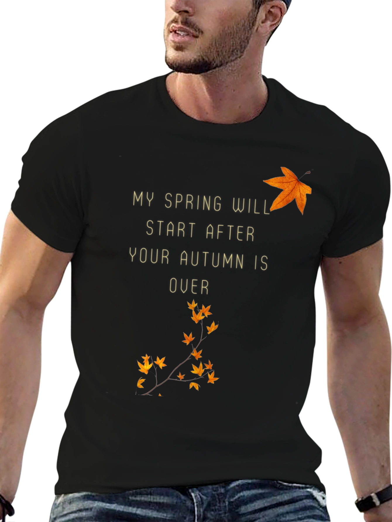 Autumn to Spring Graphic Tee - Black