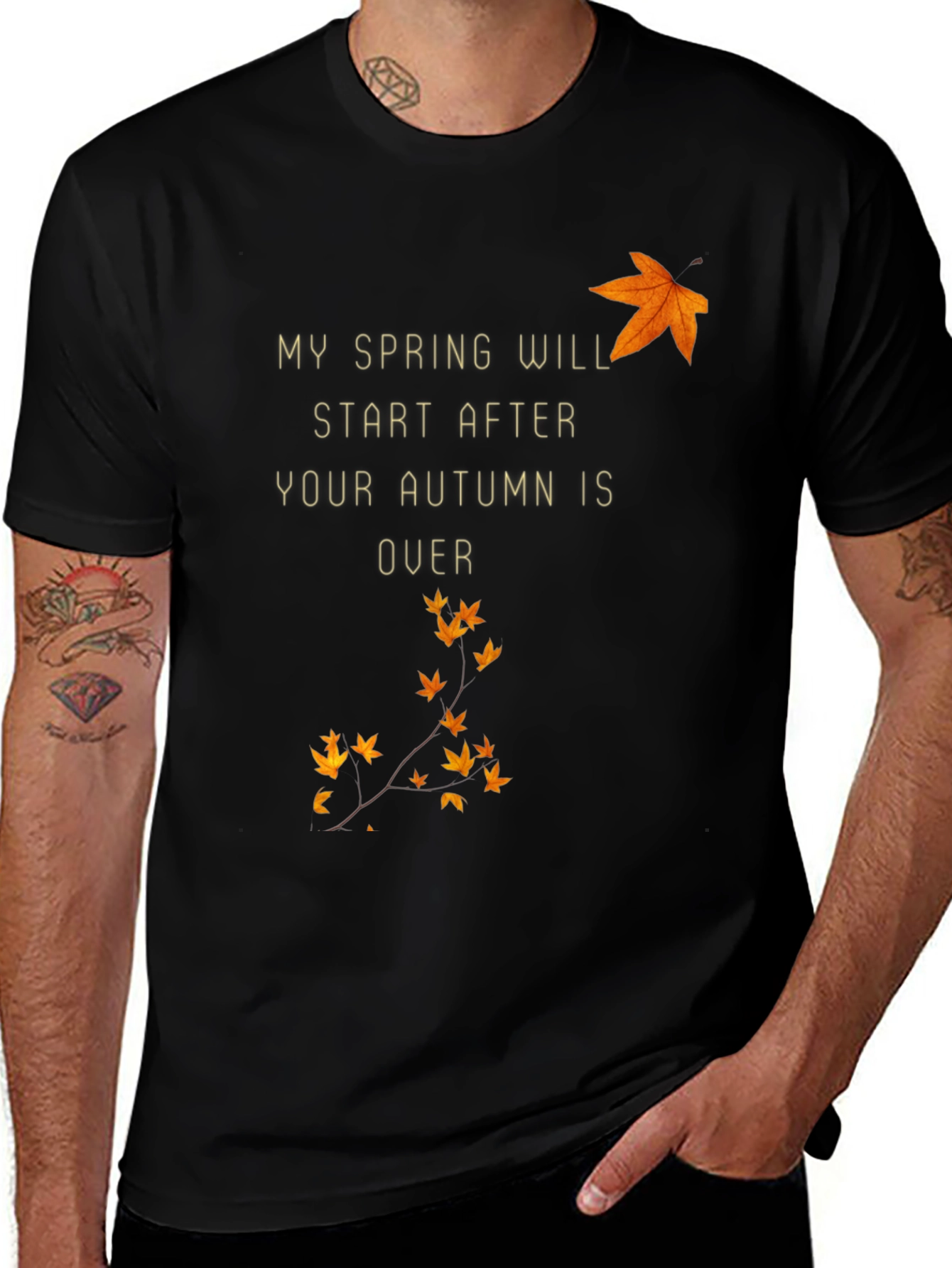 Autumn to Spring Graphic Tee - Black